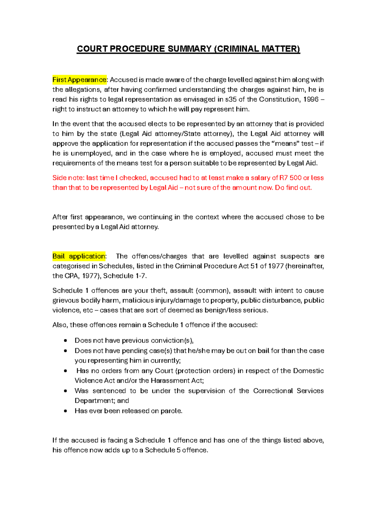 BAIL Proceedings - Bail Procedure in the Distric court. - COURT ...