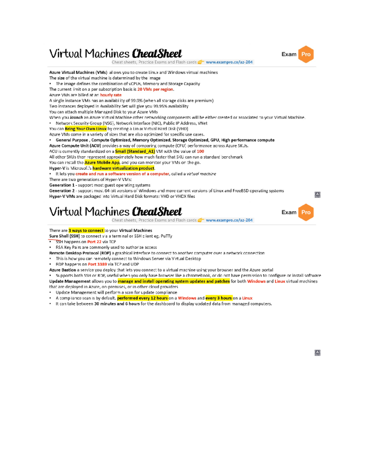 AZ204, Cheat Sheets Data Communications and Networking Studocu