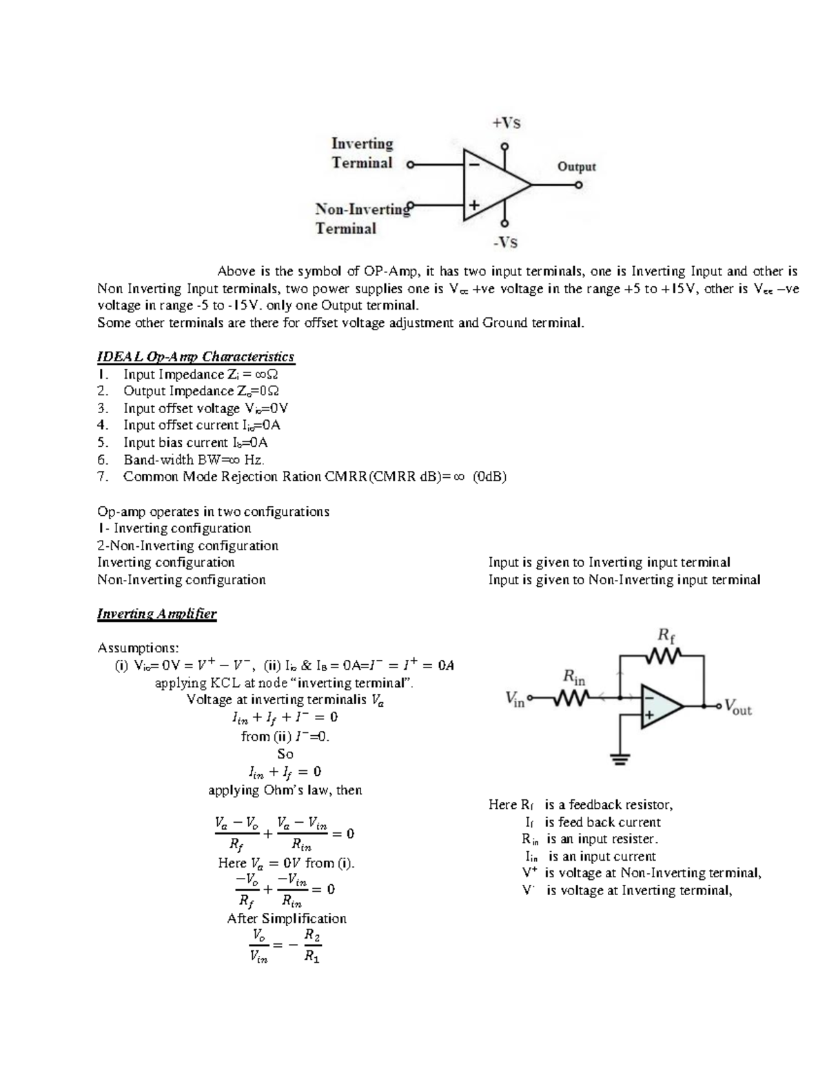 Op-Amp - This course deals with the technological aspects of ...
