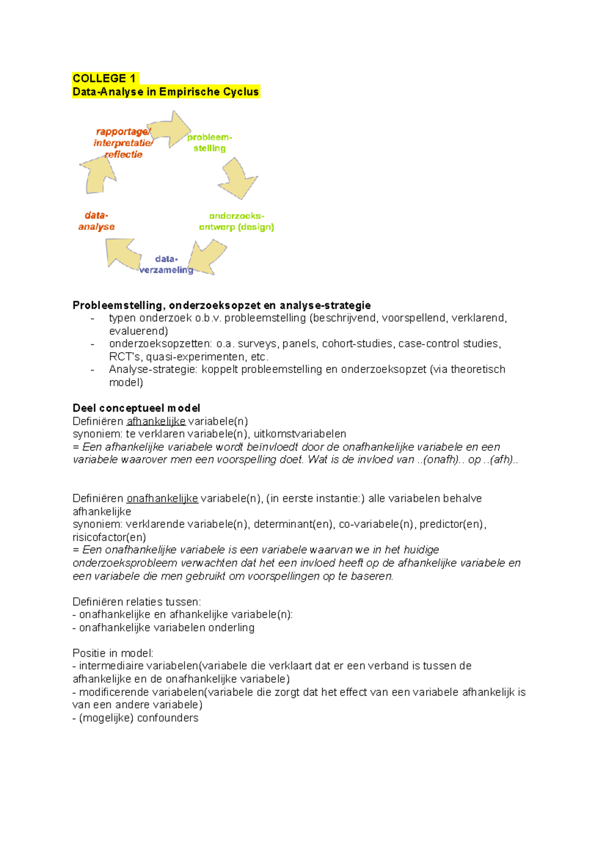 Handboek Kwalitatieve Onderzoeksmethoden M&T4 Colleges Samengevat ...