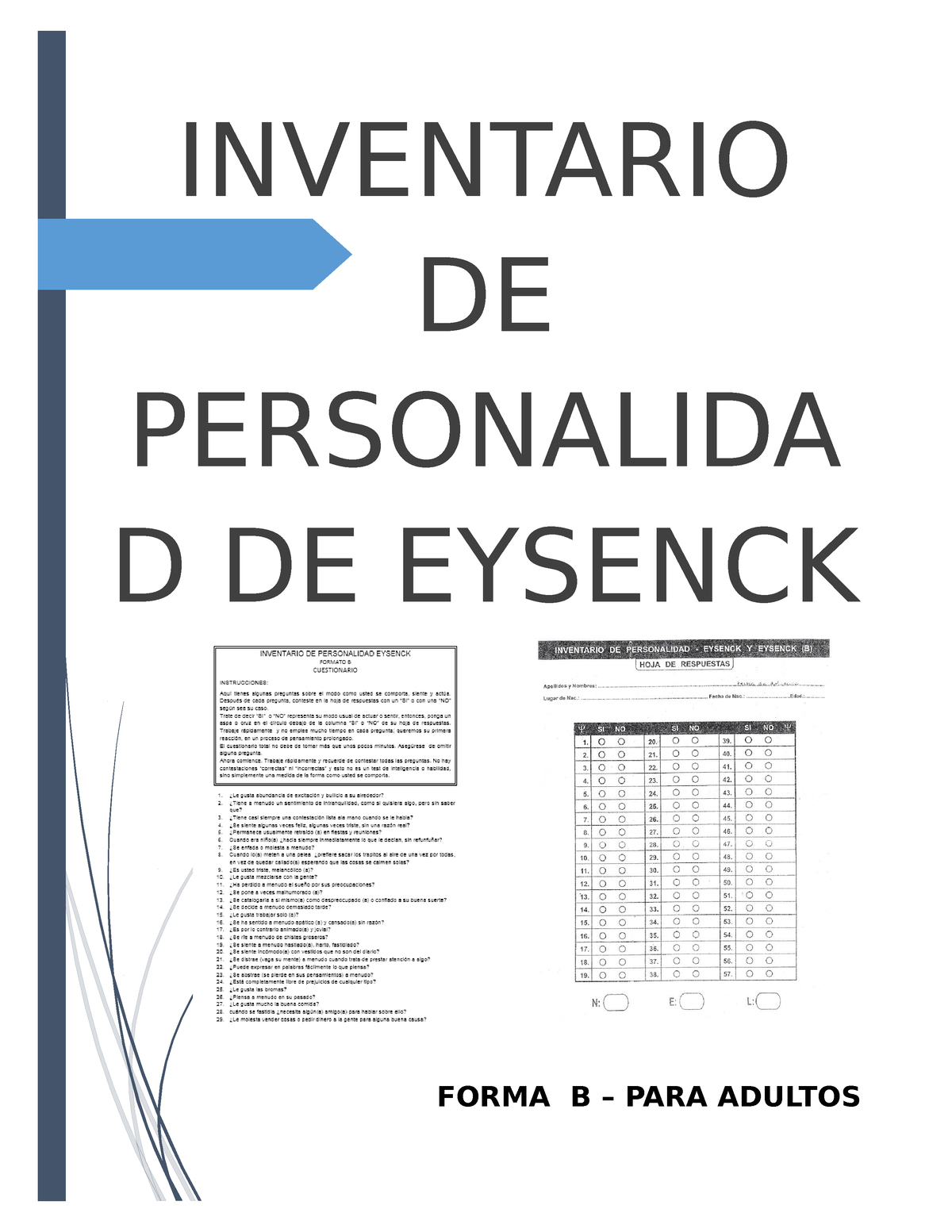 Eysenck (B)- Manual- Protocolos FULL - INVENTARIO DE PERSONALIDA D DE ...