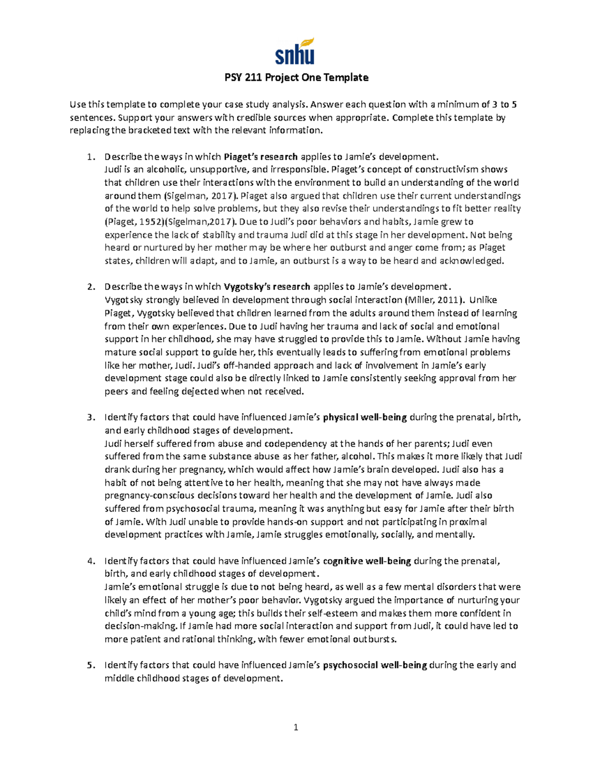 PSY 211 Project One Template Completed PSY 211 Project One Template PSY 211 Project One Template Completed PSY 211 Project One Template