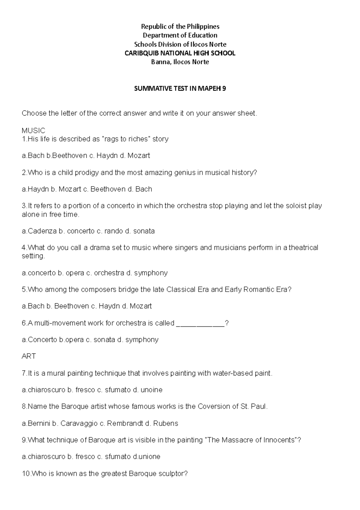 Grade 9 - lecture notes - Republic of the Philippines Department of ...