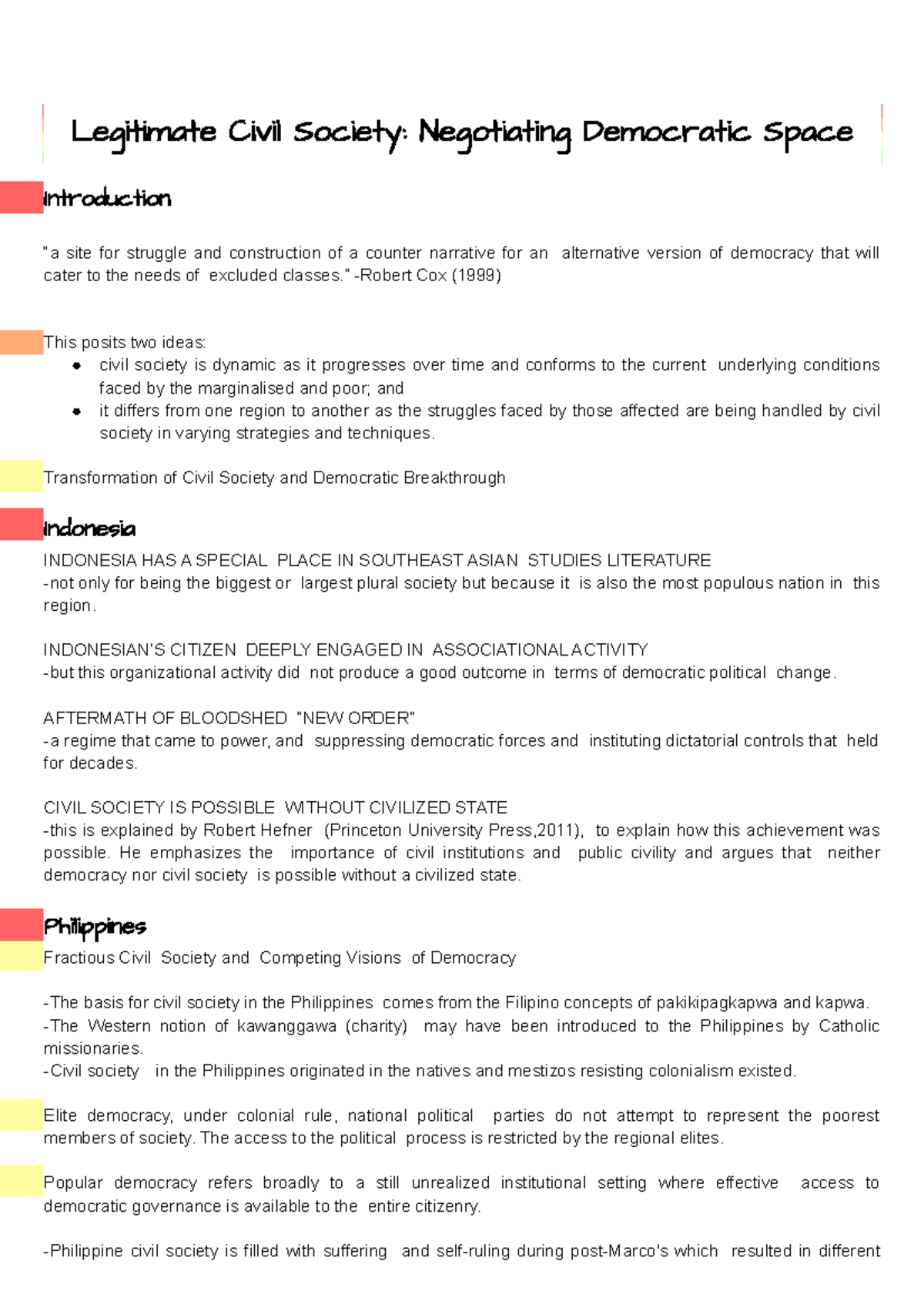 Legitimate Civil Society Negotiating Democratic Space - Legitimate ...