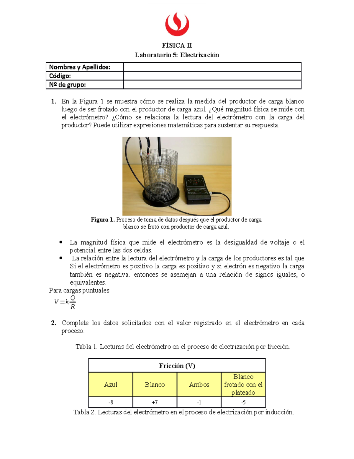 Laboratorio 5- Fisica 2-UPC-NOTA 20 - FÍSICA II Laboratorio 5 ...