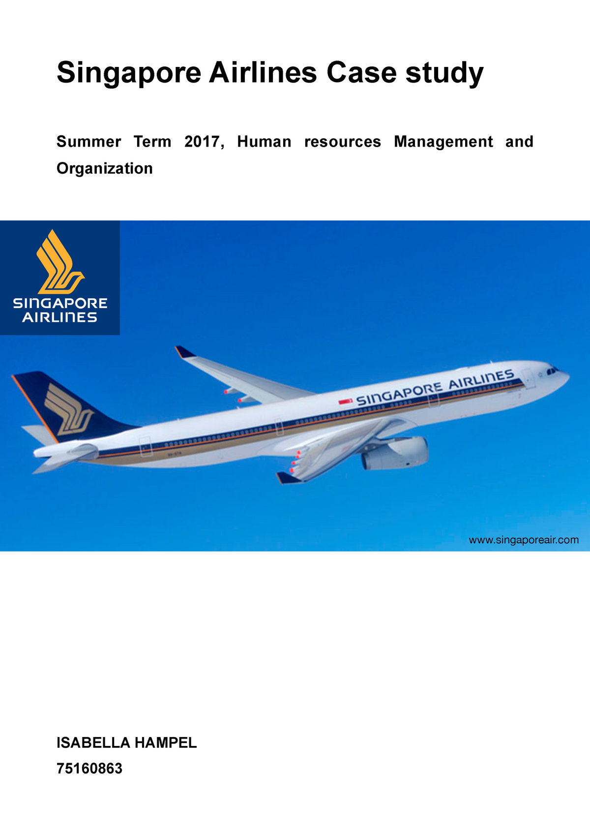 singapore airlines case study solution