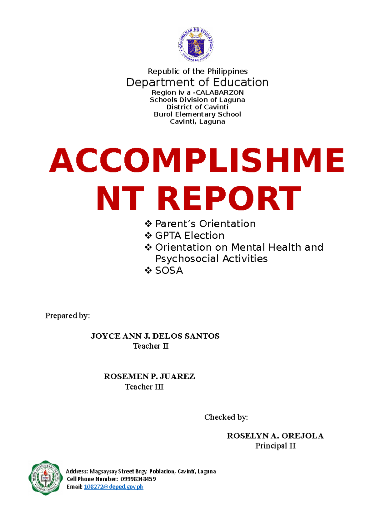 Accomplishment-Report-Orientation - Department of Education Region iv a ...