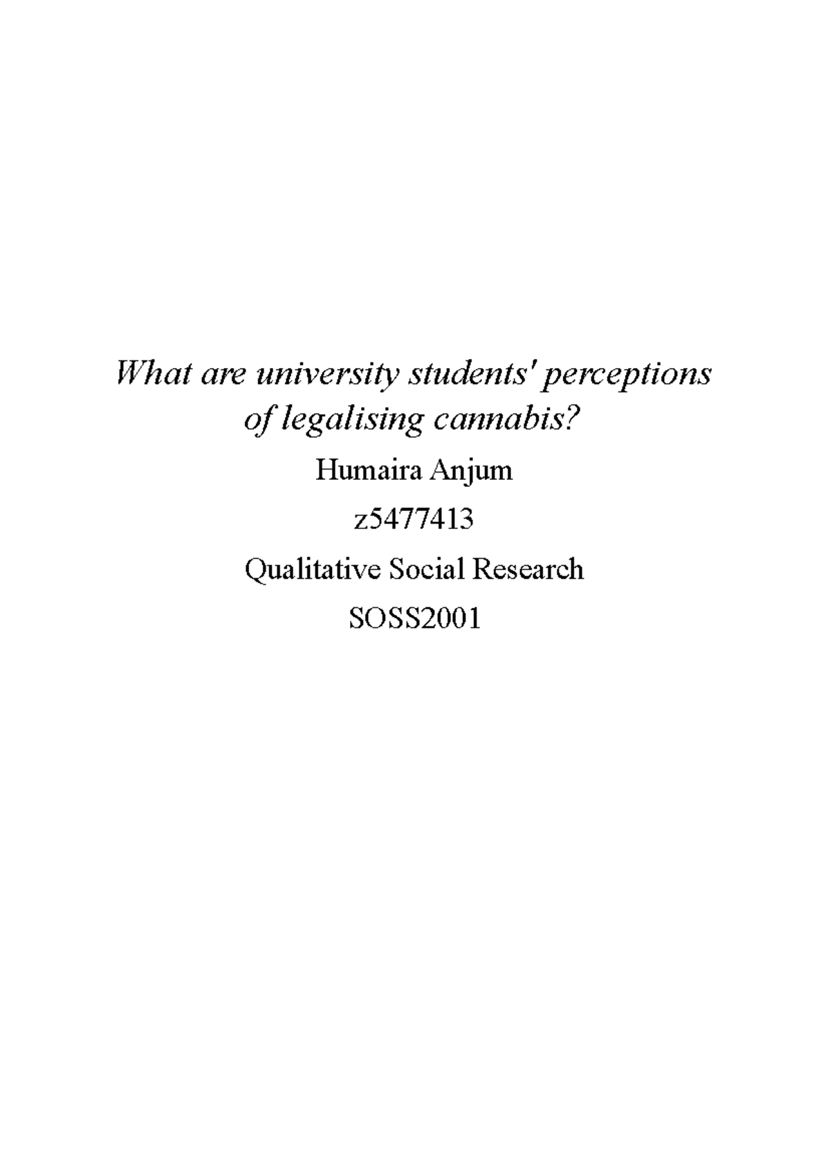 Research Proposal- Assessment task 1 - What are university students ...