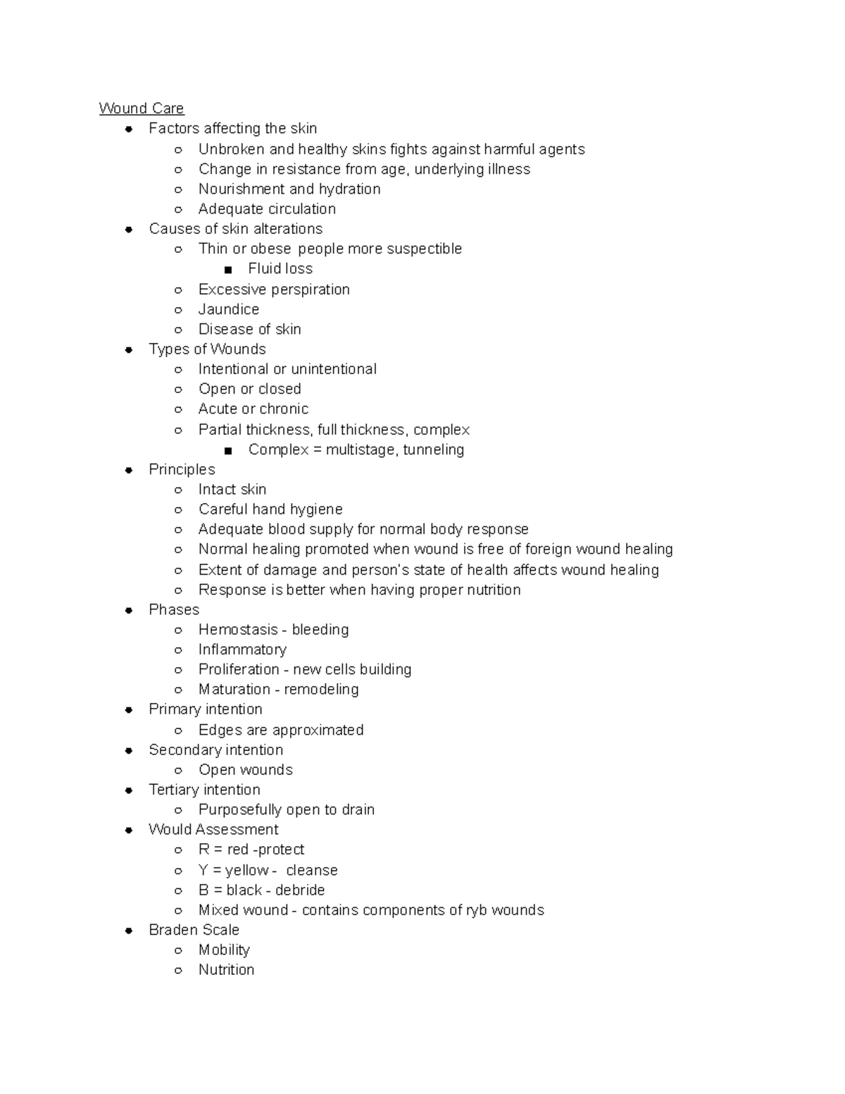 Wound Care - Smith - Wound Care Factors affecting the skin Unbroken and ...