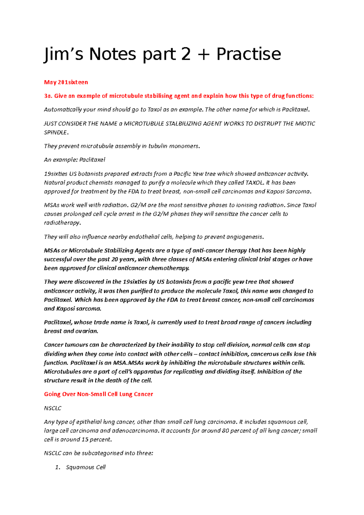 Jim part 2 - Complete summary of Lecture notes for one Lecturer part 2 ...