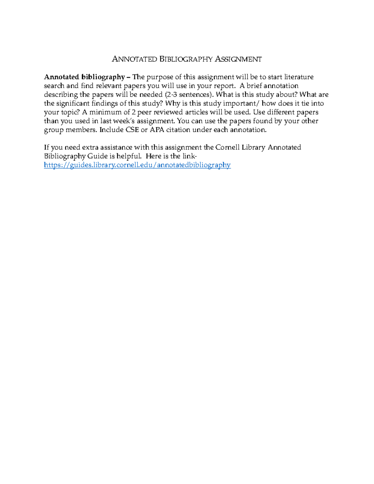 1st Annotated Bibliography Assignment - ANNOTATED BIBLIOGRAPHY ...
