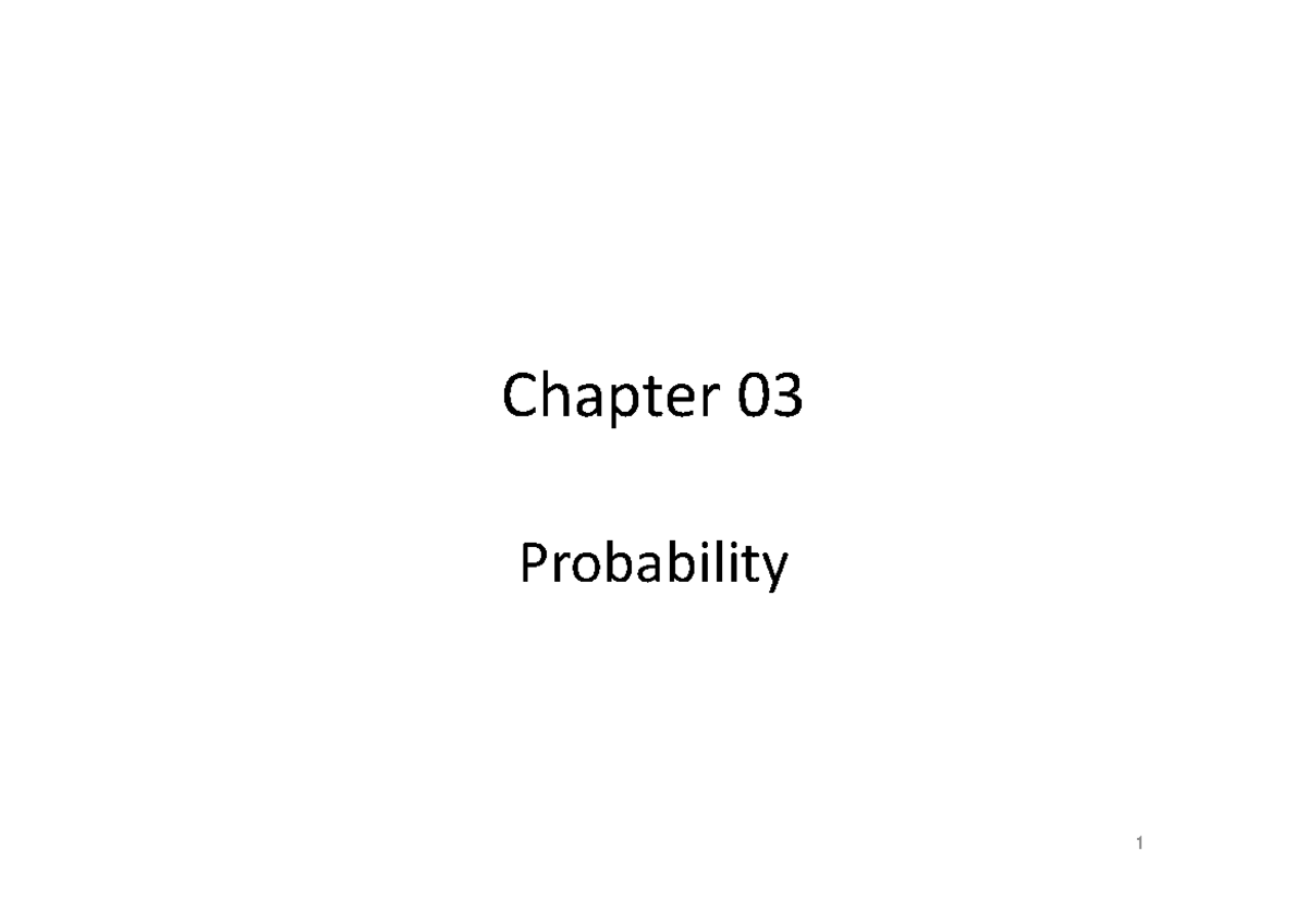 BME CH3 - Lecture Notes 3 - Chapter 03 Probability 1 CHAPTER 3 ...