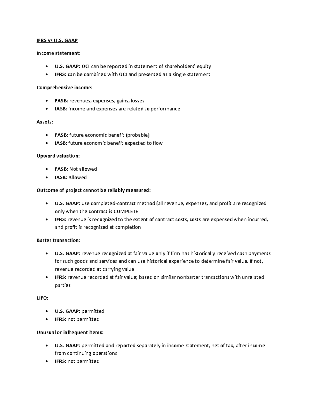 IFRs vs Usgaap - ifrs vs usa gaap - IFRS vs U. GAAP Income statement ...