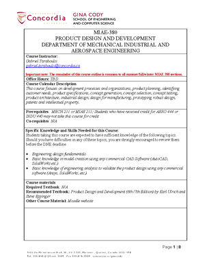 Product Design and Development Course Outline - Studocu