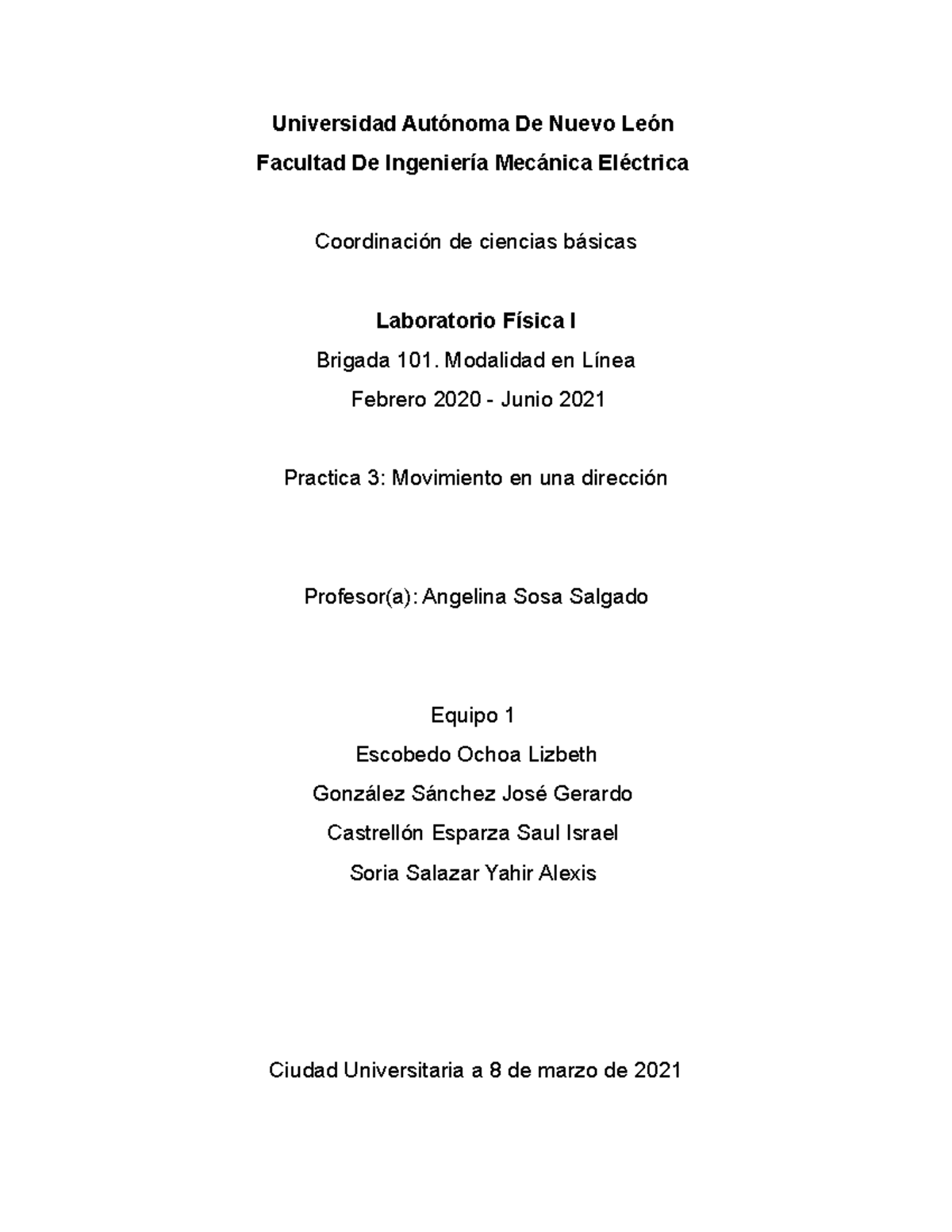 Practica 3 Fisica - Universidad Autónoma De Nuevo León Facultad De ...