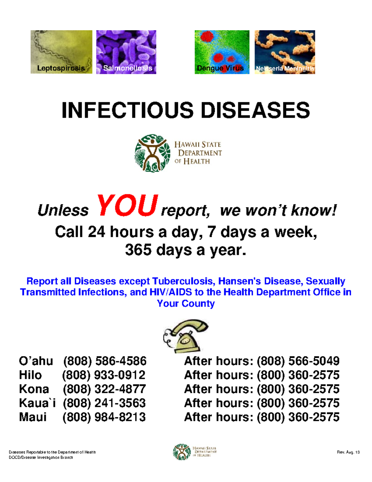 Comm Disease Assignment 5 Handout Infectious Disease Reportable