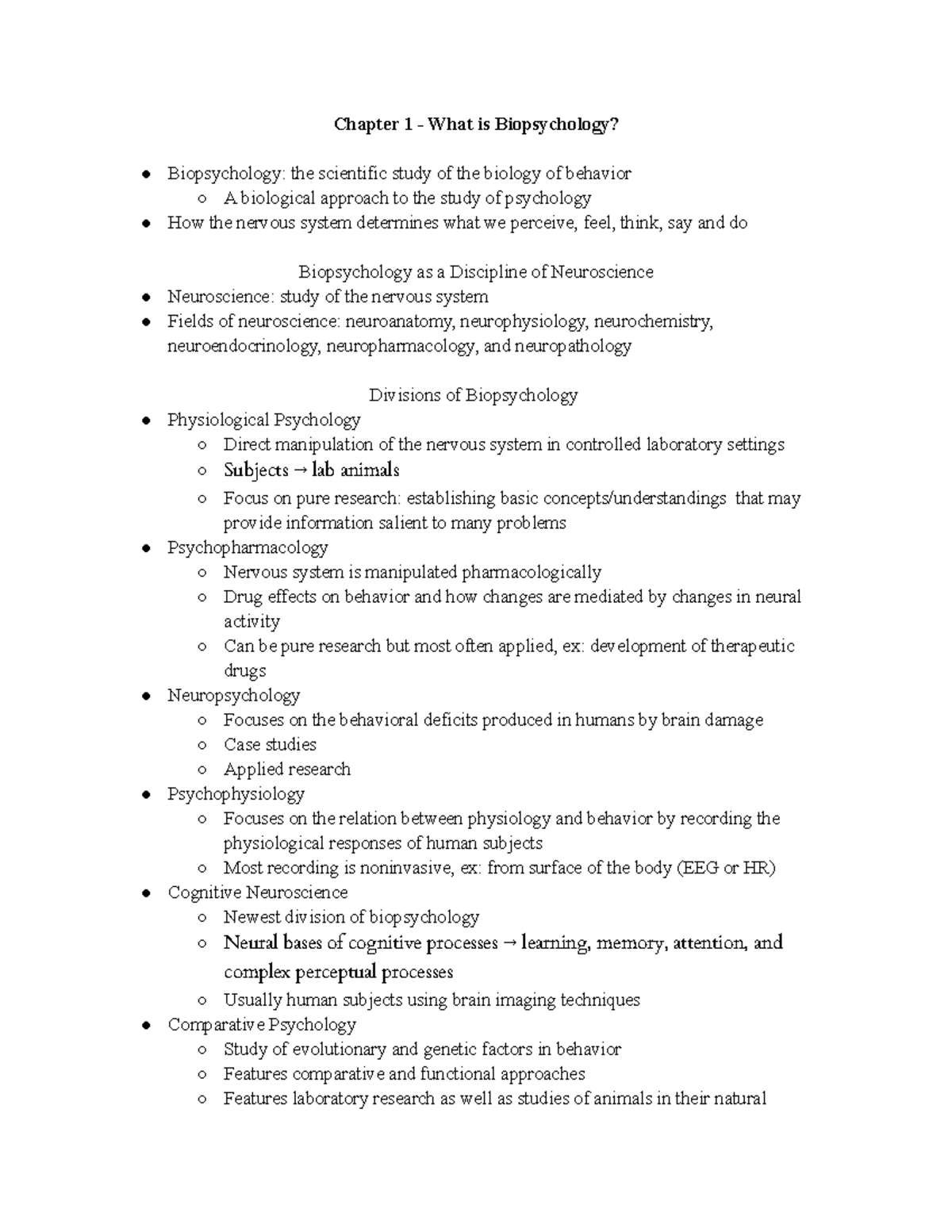 Chapter 1 - What Is Biopsychology 01 10 17 - Chapter 1 - What Is ...