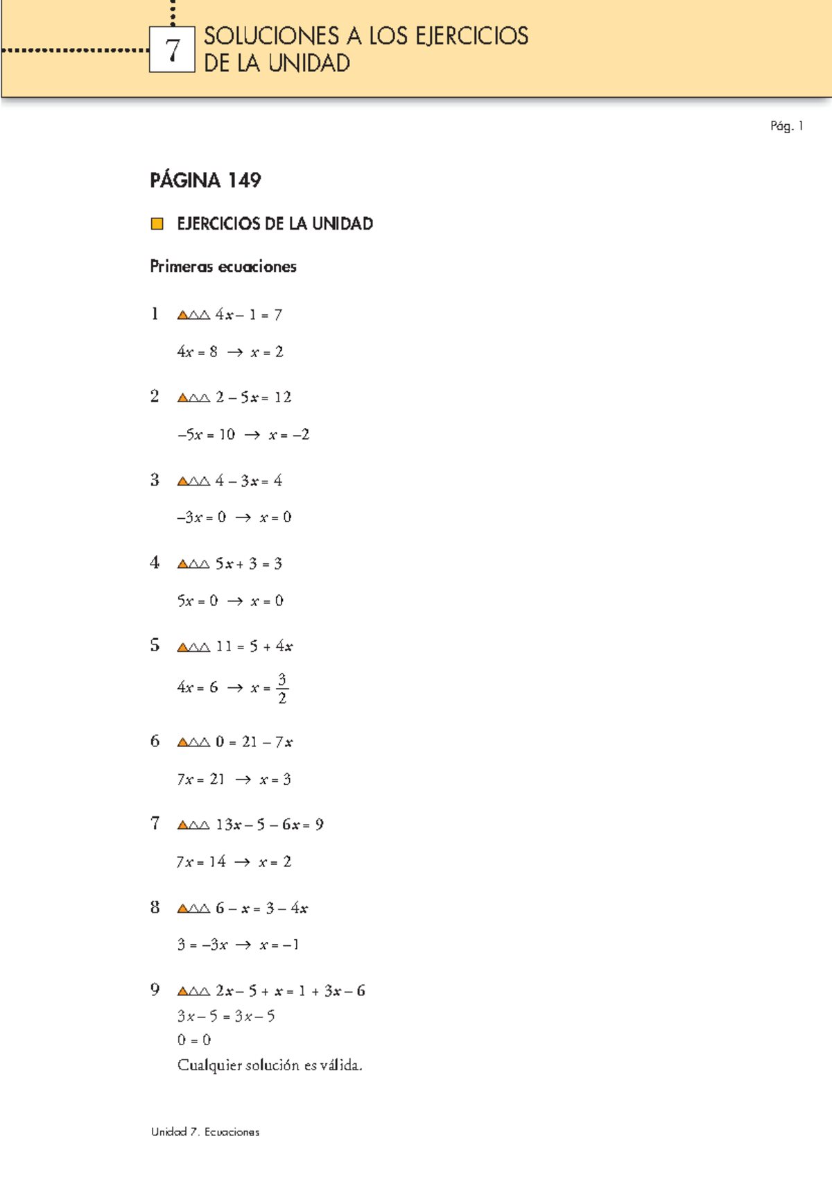 Soluciones A LOS Ejercicios DE LA Unidad - PÁGINA 149 EJERCICIOS DE LA ...