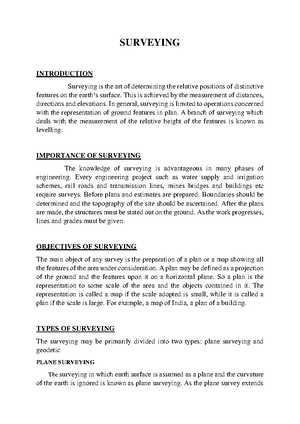 Principles OF Surveying - PRINCIPLES OF SURVEYING The Two Main ...