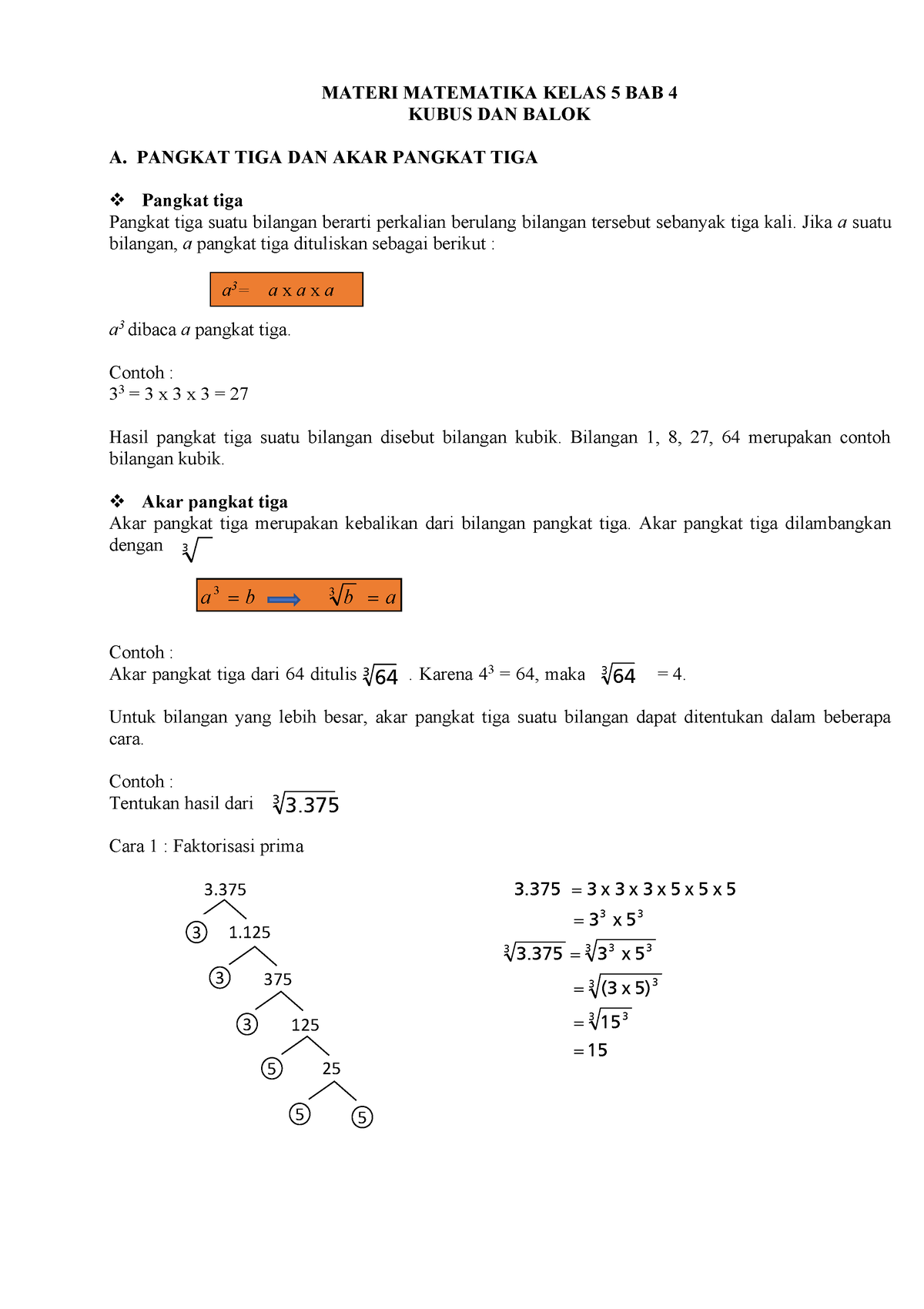 Materi Matematika Kelas 5 Bab 4 - A 3 B 3 B A 3 3 3. 15 15 (3x5) 3 3 X ...