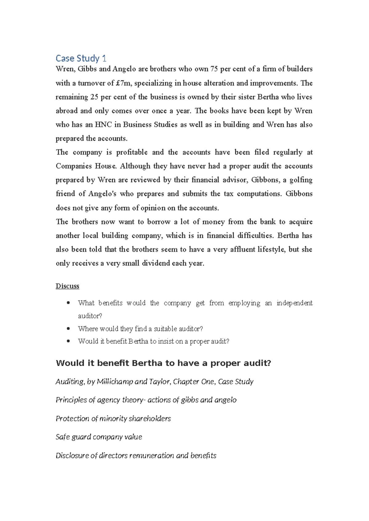 Tutorial+4-Why Auditing? Case studies - Case Study 1 Wren, Gibbs and ...