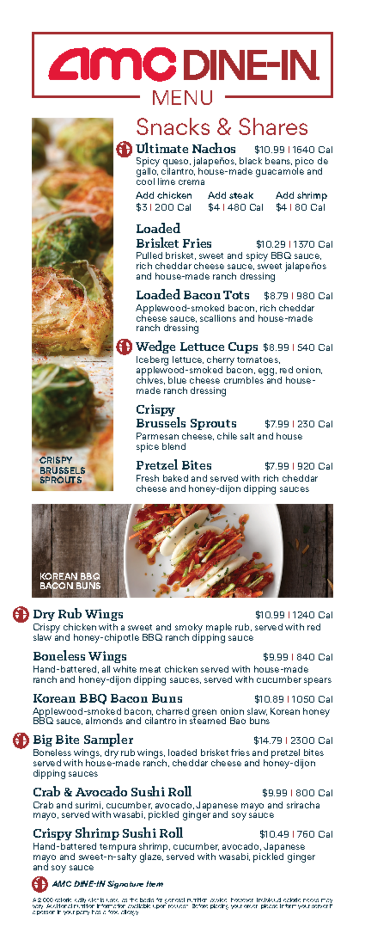45416 Large Menu Handout FA - MENU Snacks & Shares Ultimate Nachos $10 ...