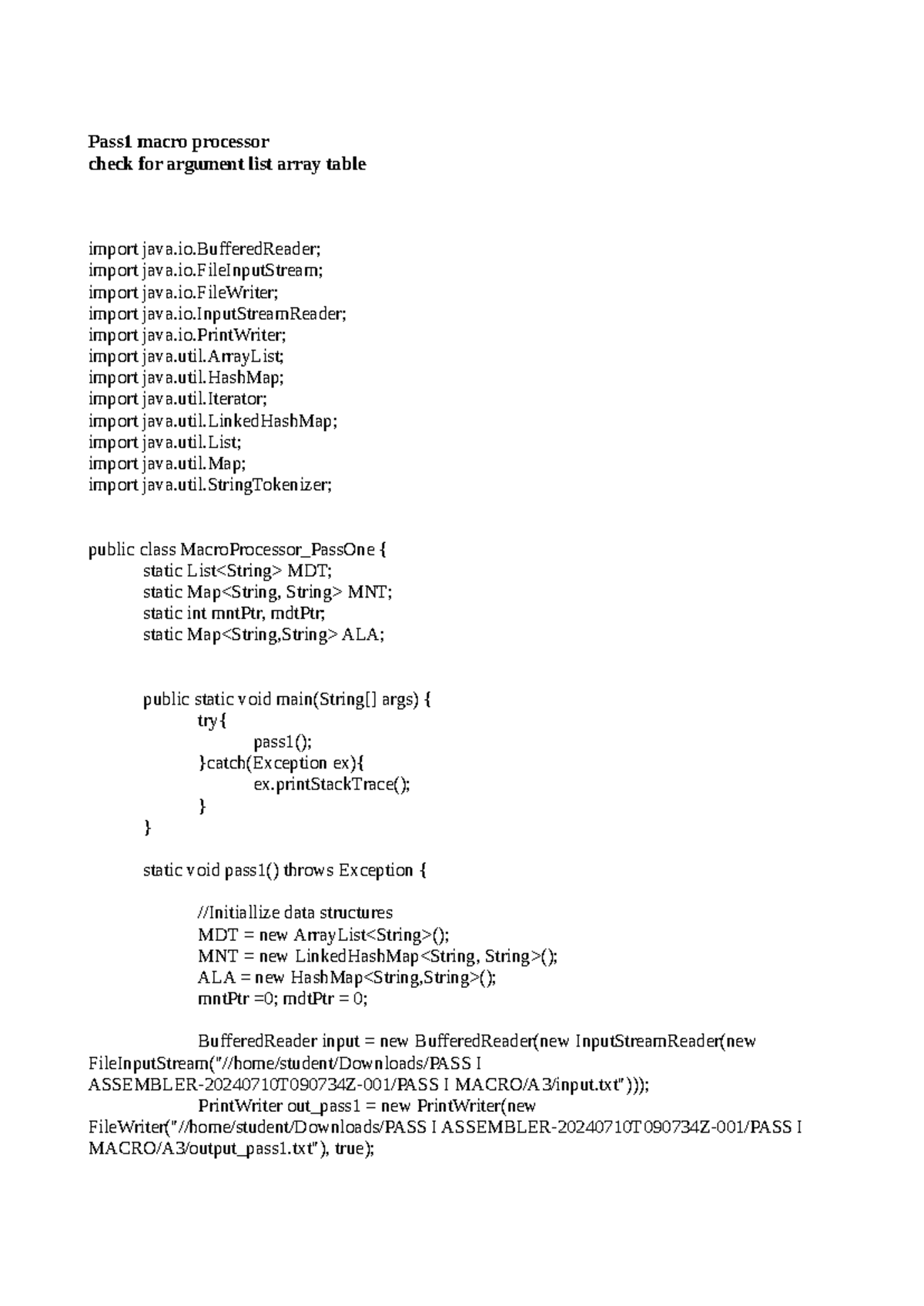 Pass1 macro processor - pleaes give us descriptoin - Pass1 macro ...