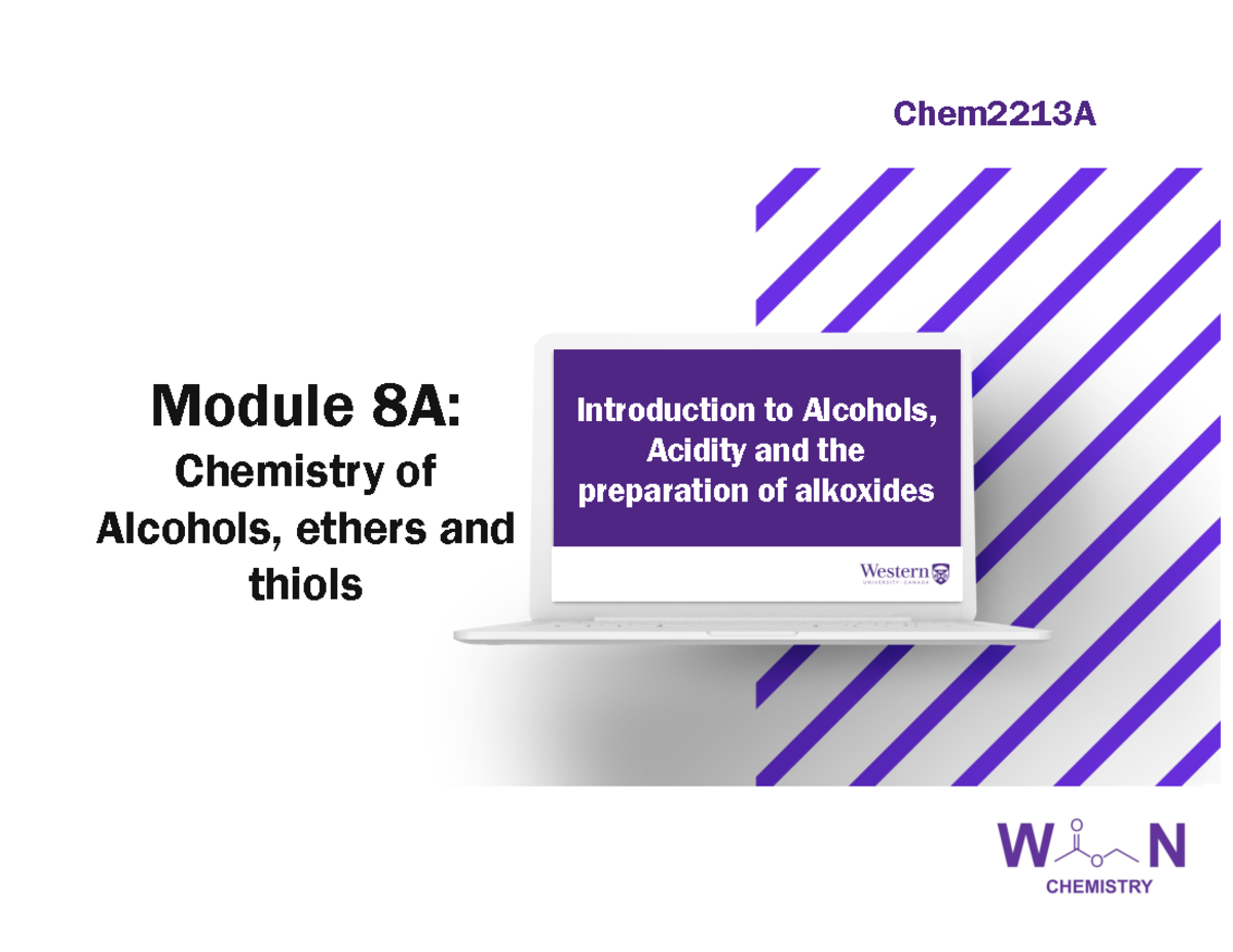 Module 8A - lecture notes - Module 8A: Chemistry of Alcohols, ethers ...