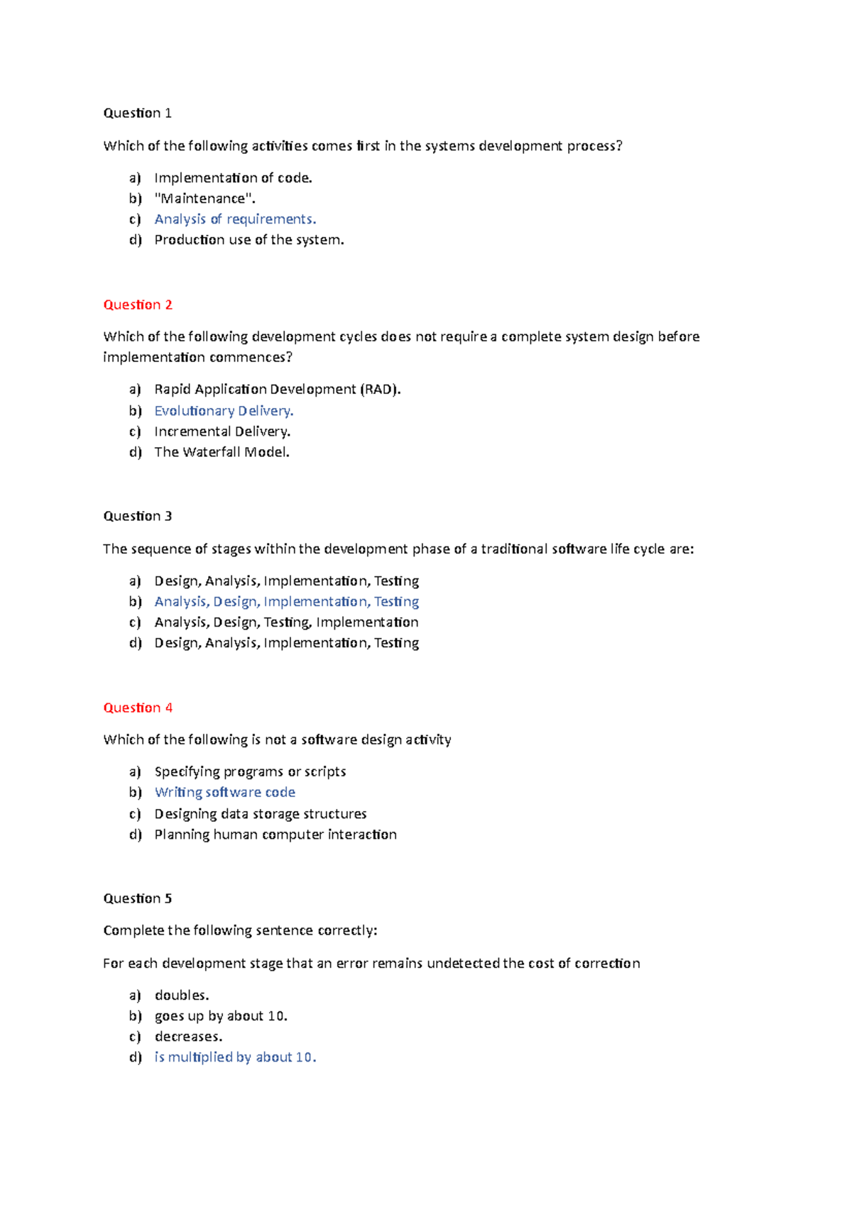 Block 3 - Methodology - Traditional approaches - Question 1 Which of ...
