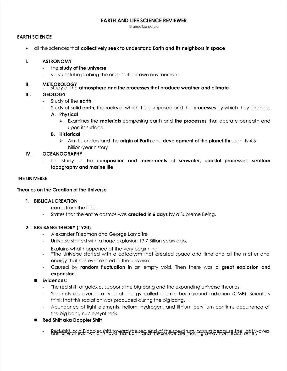 Dlscrib - a revieweer of earth and life first grading period - EARTH ...