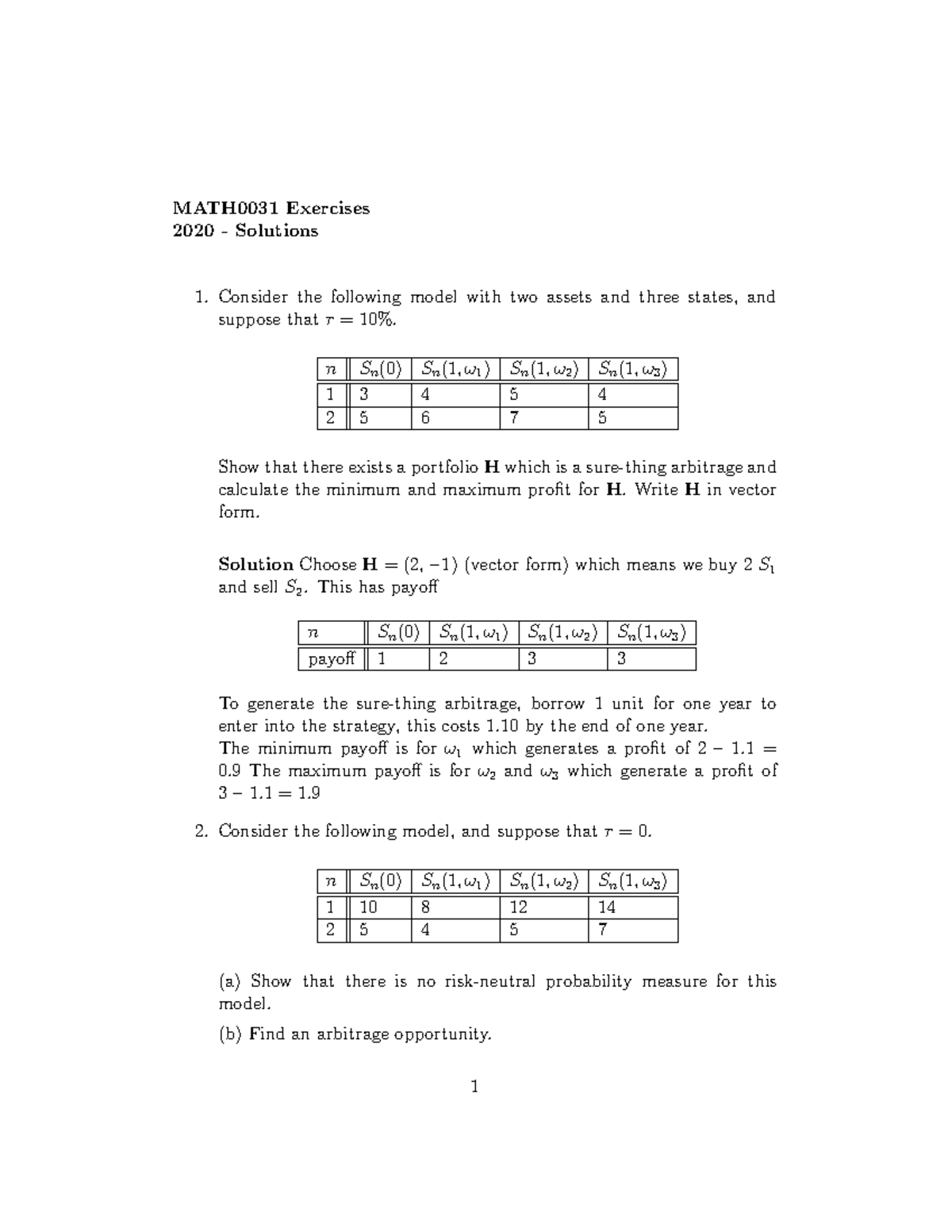 Fourth Tutorial Solutions - MATH0031 Exercises 2020 - Solutions ...