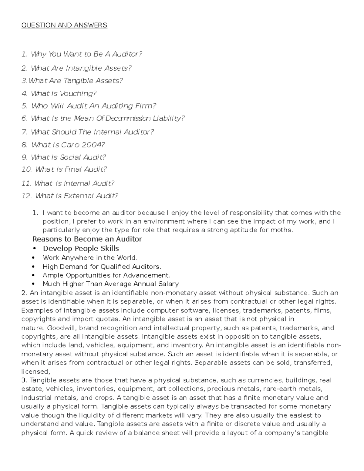 Questions AND Answers - Lecture notes 1 - ####### QUESTION AND ANSWERS ...