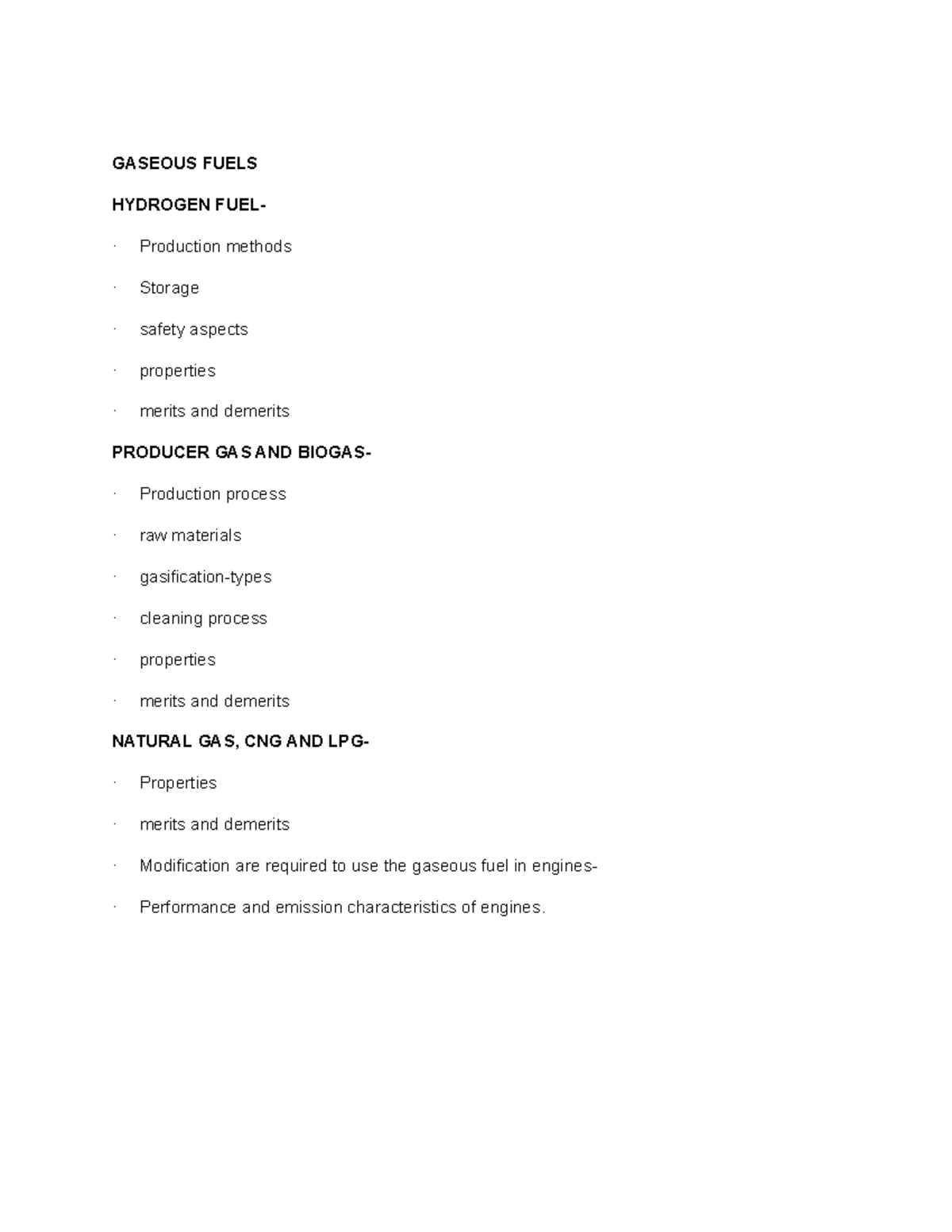 Alternative Fuelsunit 2 GASEOUS FUELS HYDROGEN FUEL · Production