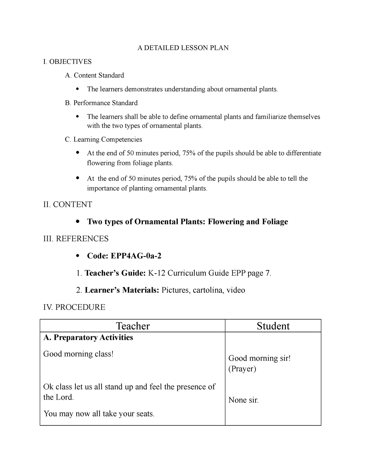 thesis on ornamental plants