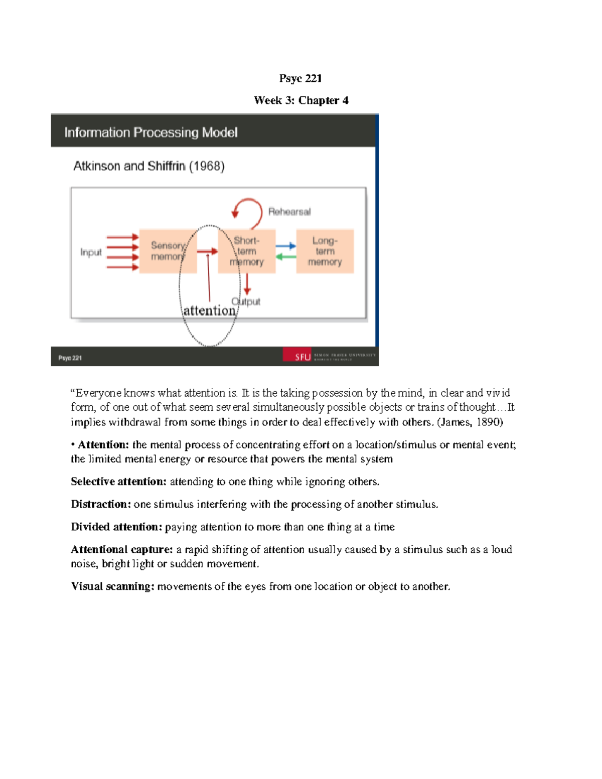 Lecture 3 notes - Psyc 221 Week 3: Chapter 4 “Everyone knows what ...