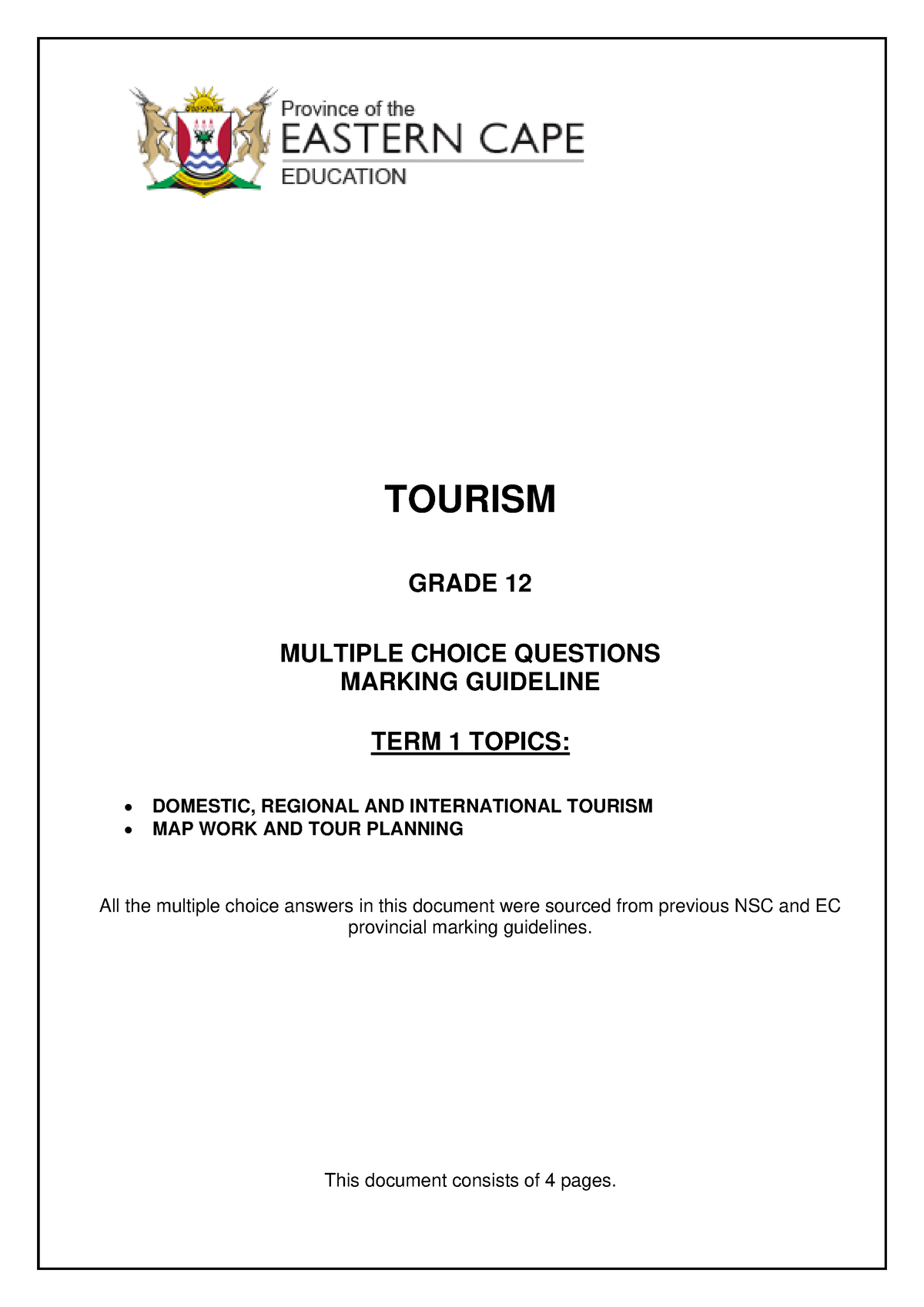 tourism grade 12 forms of payment