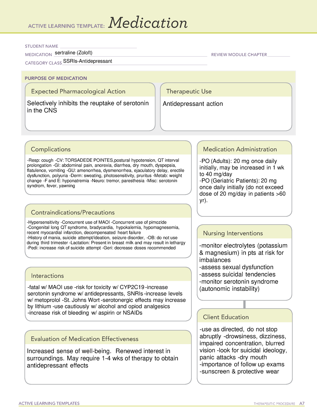sertraline-zoloft-medication-ati-template-active-learning-templates