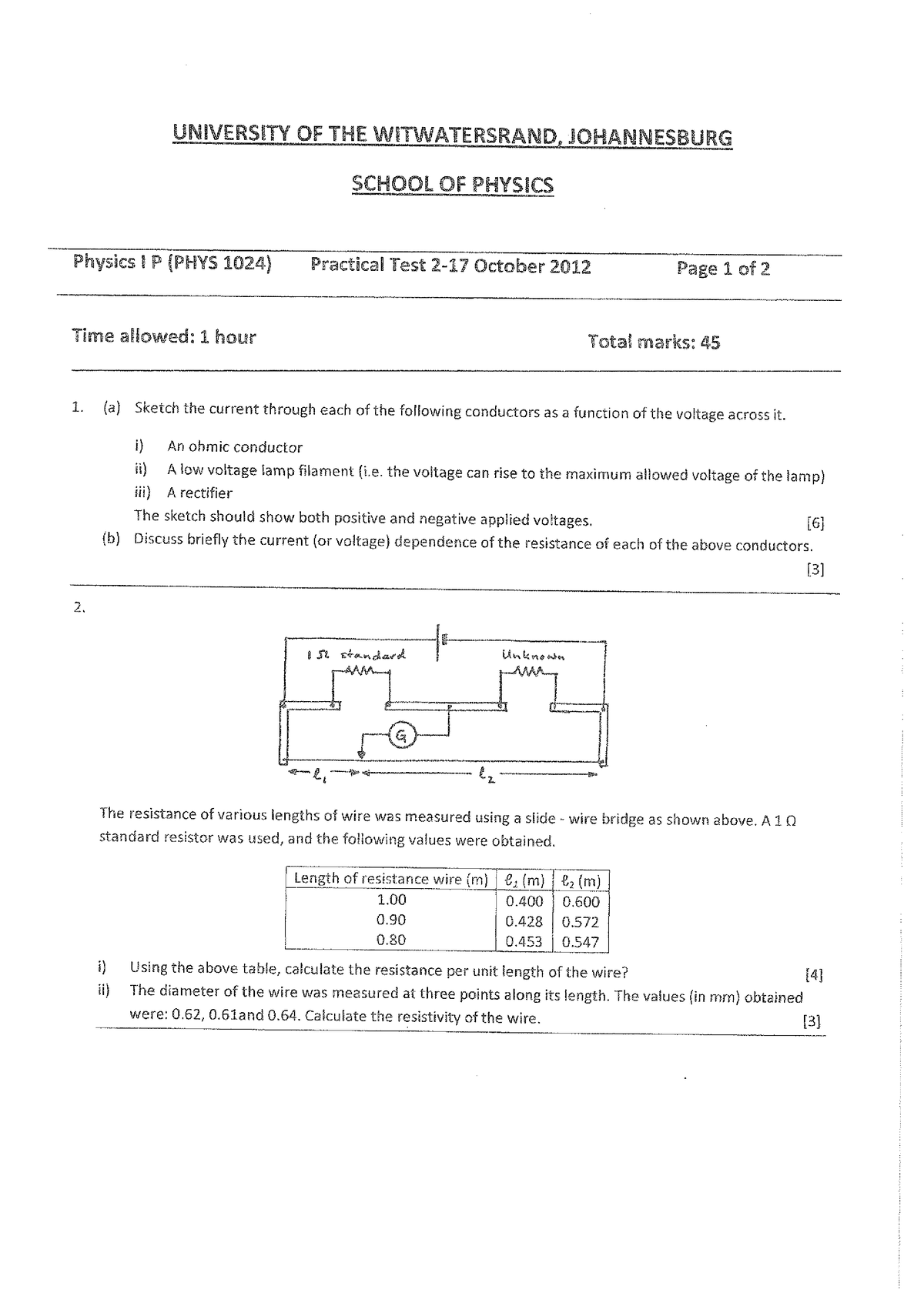 Past Prac Tests - This Is A Physics Past Paper On Chapter Focusing On ...