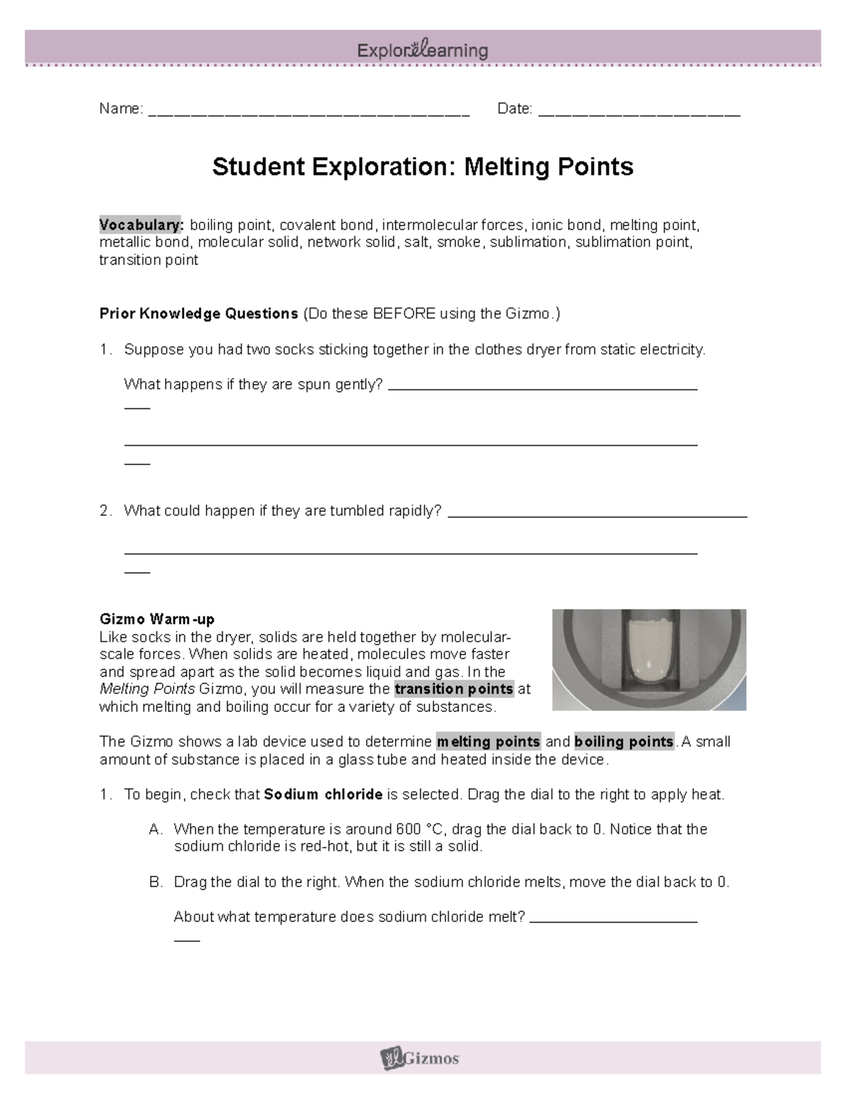 Melting Points SE - It is for Spanish - Name ...