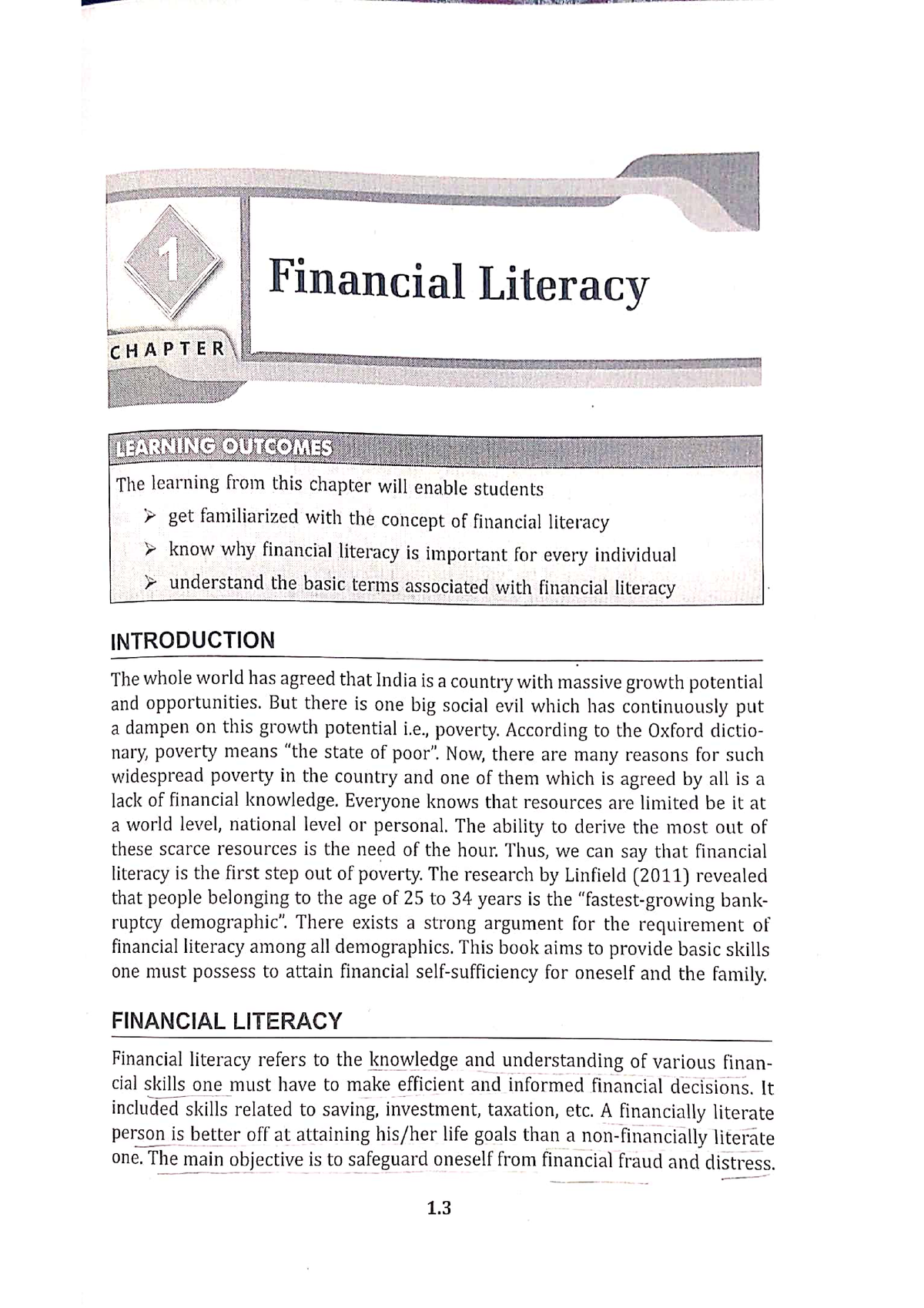 Financial Literacy Book Pdf - Bcom Hons. - Studocu