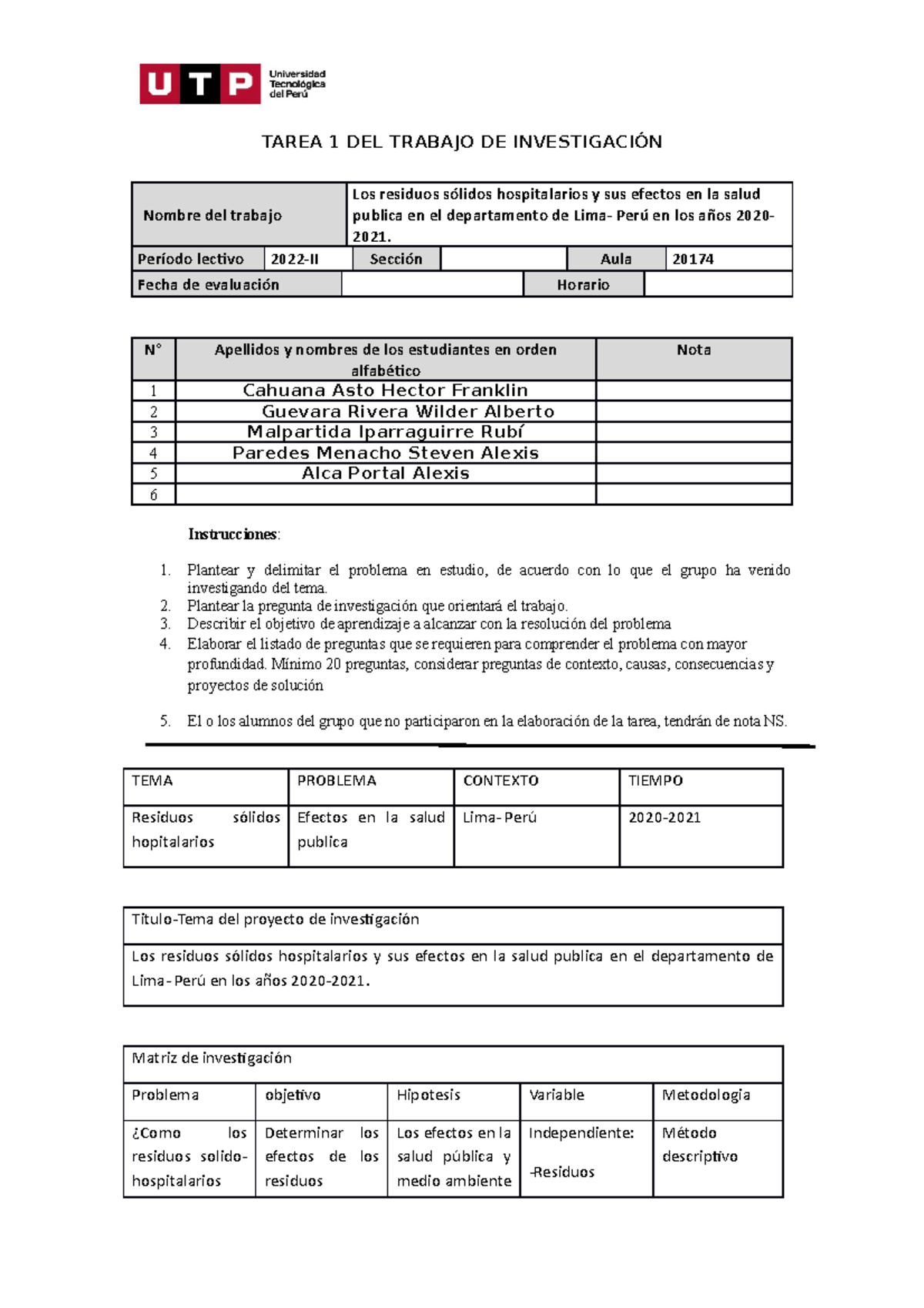 Semana 5 - Tarea 1 - Plantilla - Delimitación del tema de investigación ...