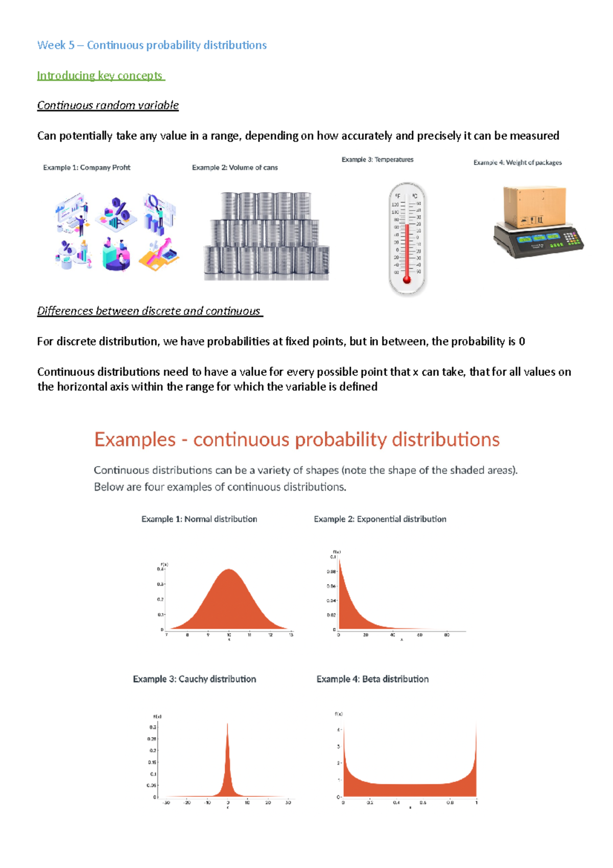 Week 5 - Continous distribution lecture 5 week 5 - Week 5 – Continuous ...
