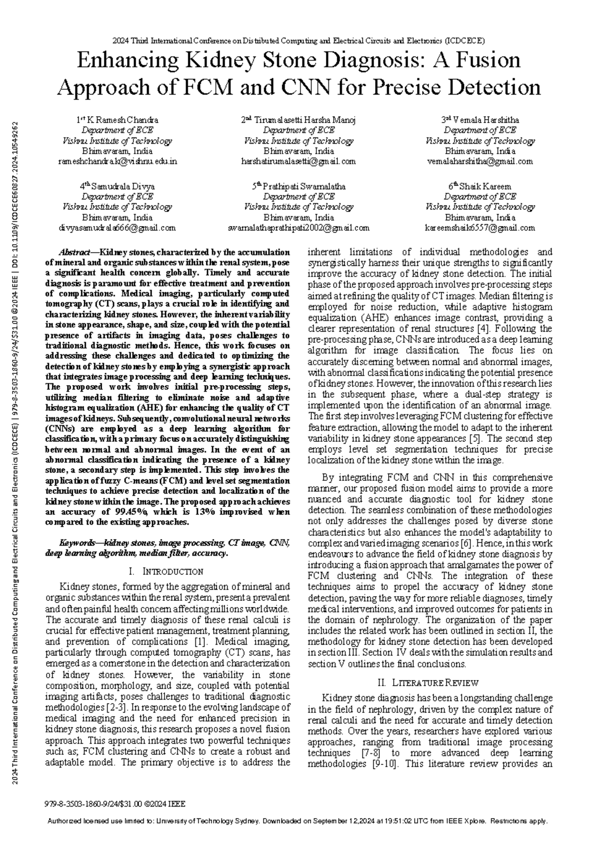 Enhancing Kidney Stone Diagnosis A Fusion Approach of FCM and CNN for ...