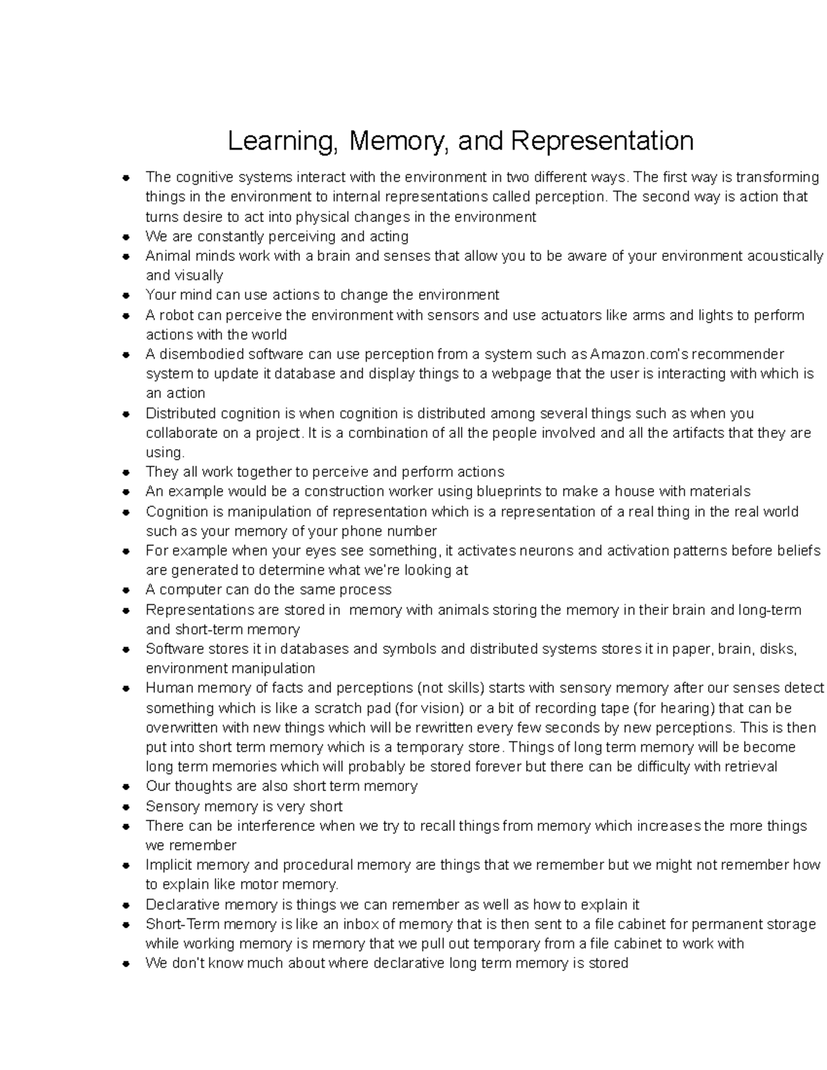 Mysteries of the Mind Lectures - Learning, Memory, and Representation ...