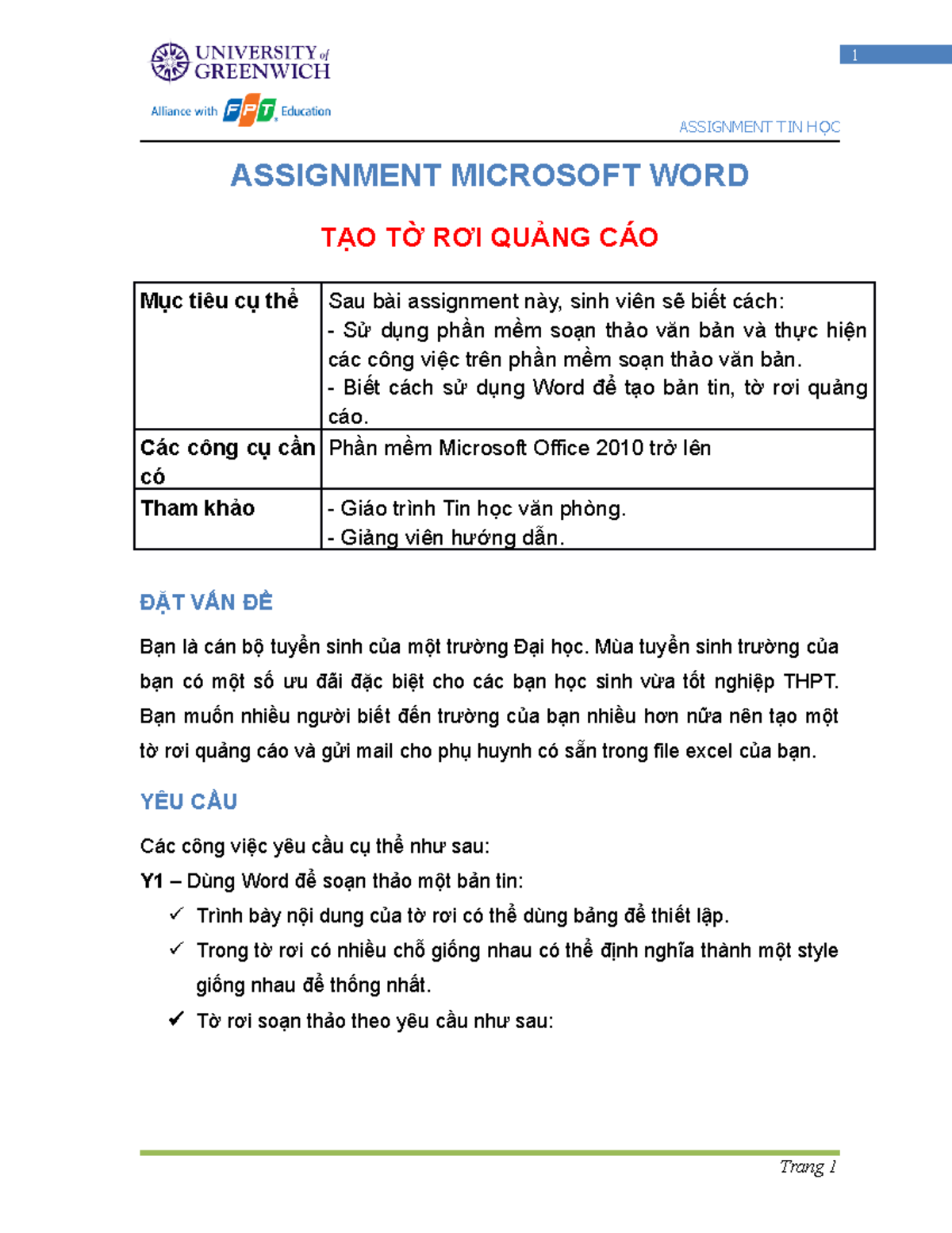 5 Assignment VIE1054 P1 - ASSIGNMENT TIN HCỌ ASSIGNMENT MICROSOFT WORD ...