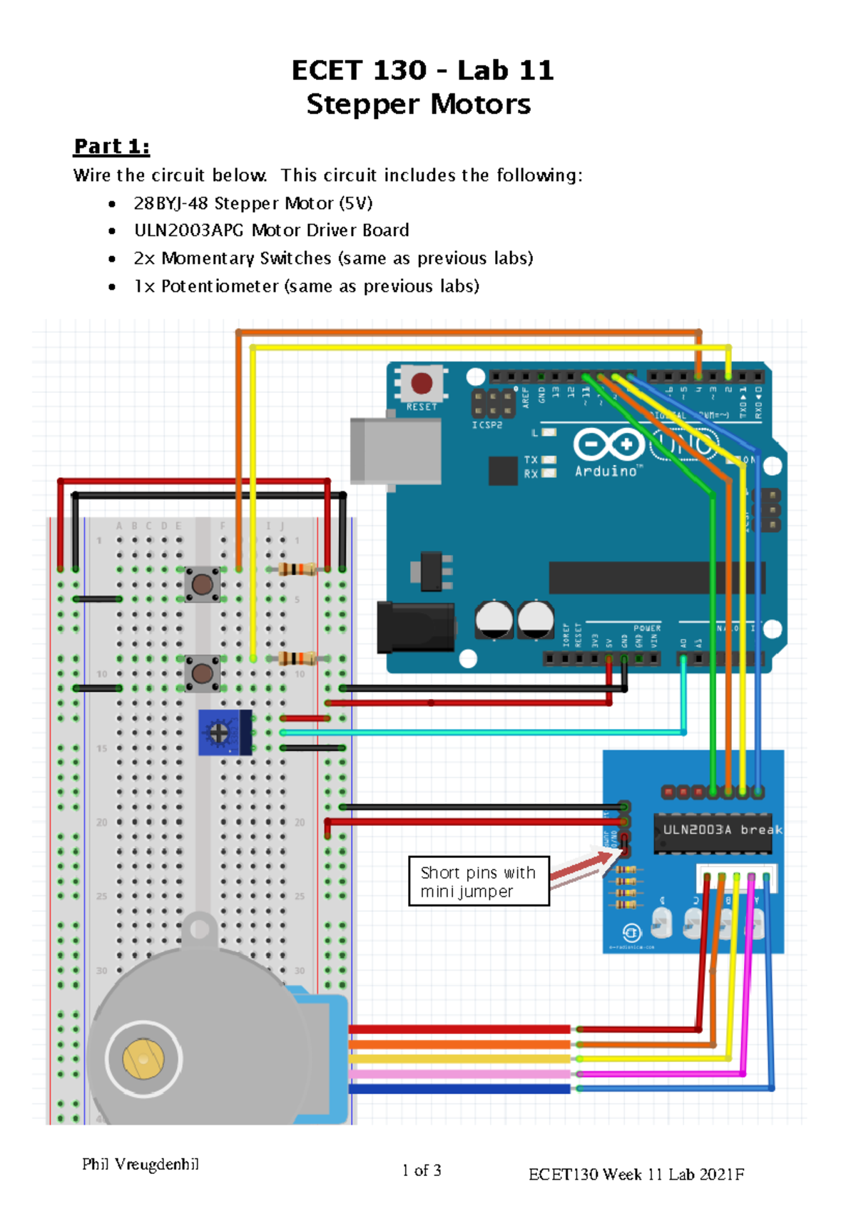 ECET130 Week11 Lab 2021 - Phil Vreugdenhil 1 of 3 ECET130 Week 11 Lab ...