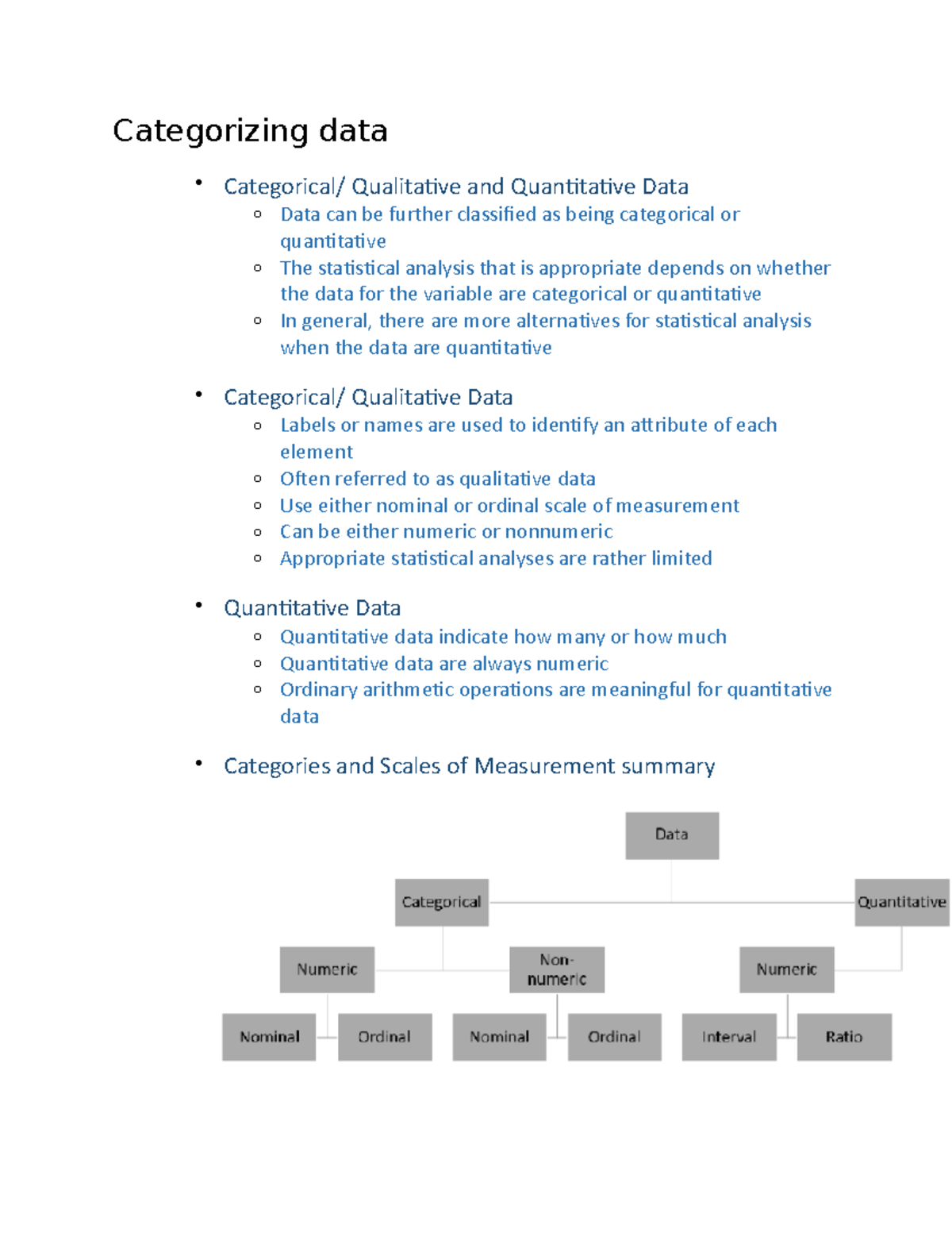 Categorizing data - Categorizing data Categorical/ Qualitative and ...