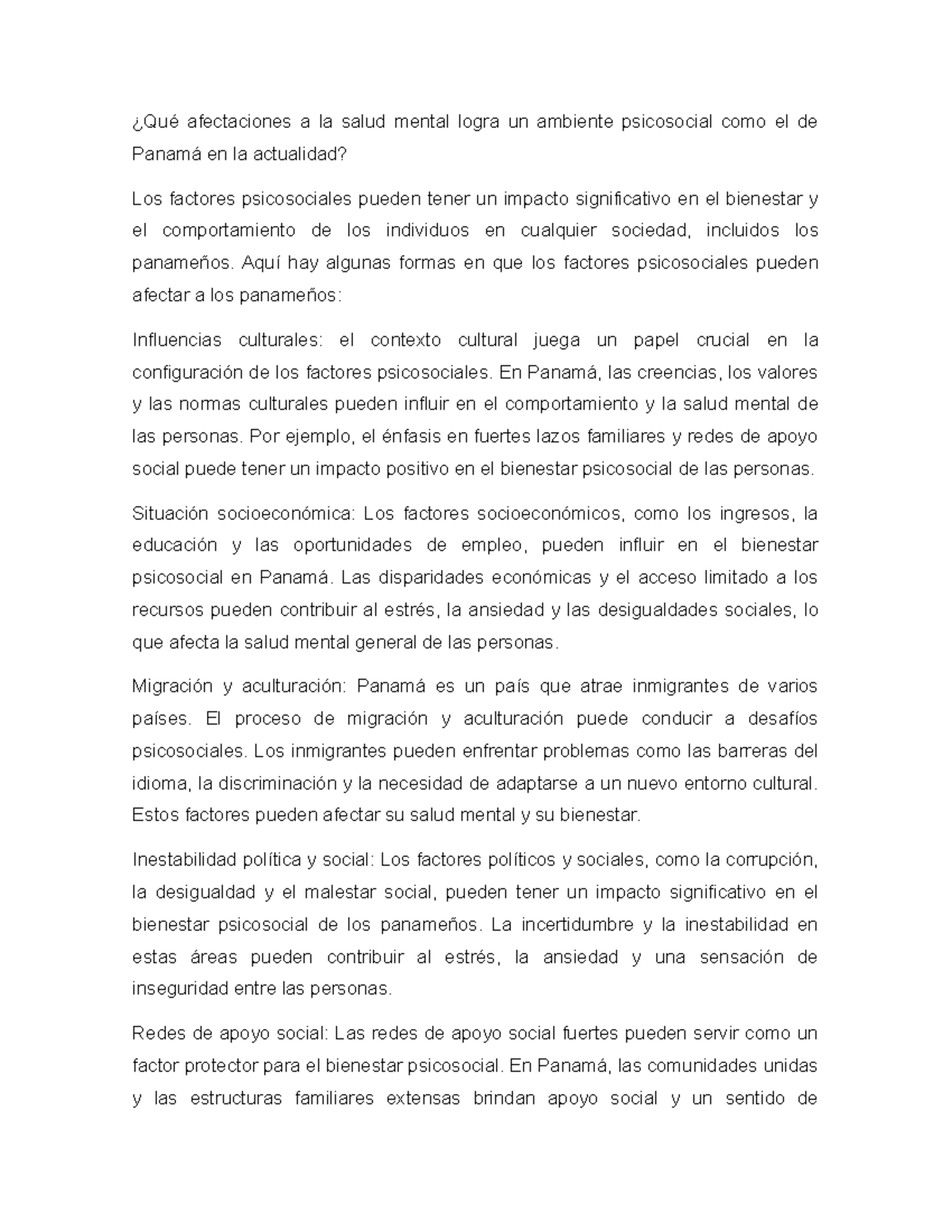 PBIU tarea 1 - hipnosis - ¿Qué afectaciones a la salud mental logra un ...