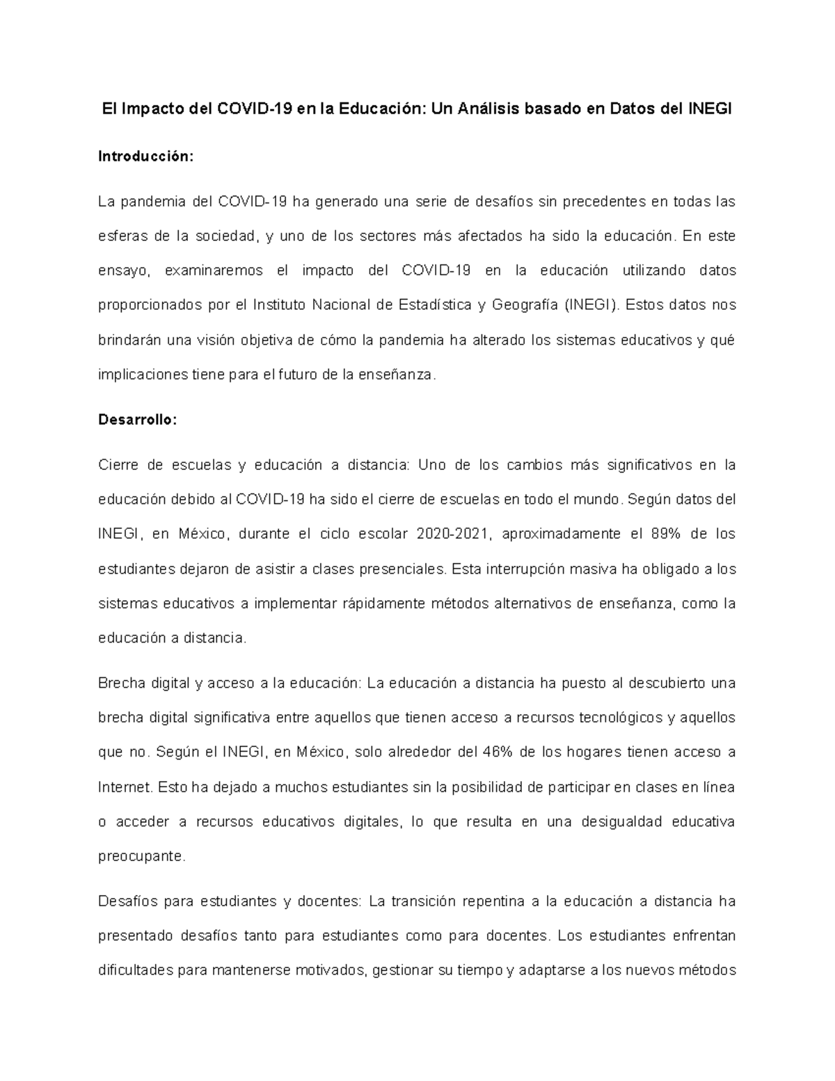 El Impacto del COVID 19- En la educación - El Impacto del COVID-19 en ...