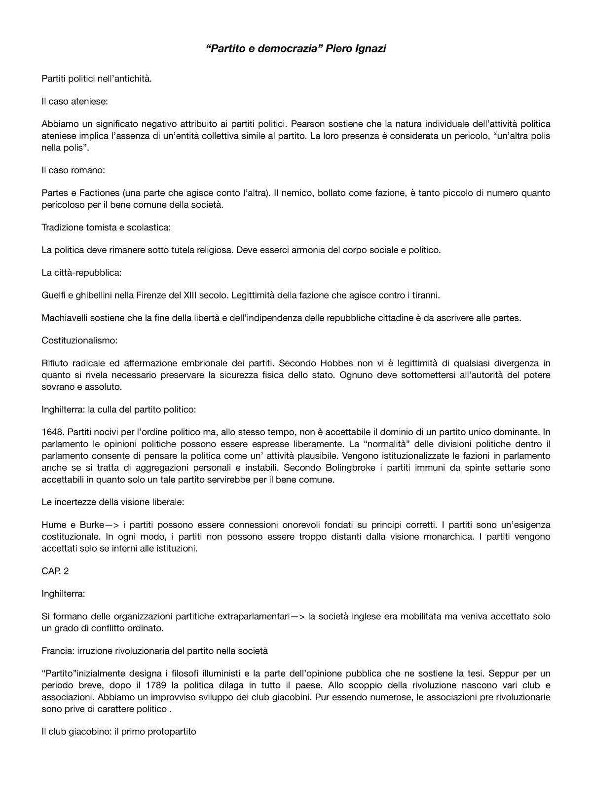 Partito e democrazia “Partito e democrazia” Piero Ignazi Partiti